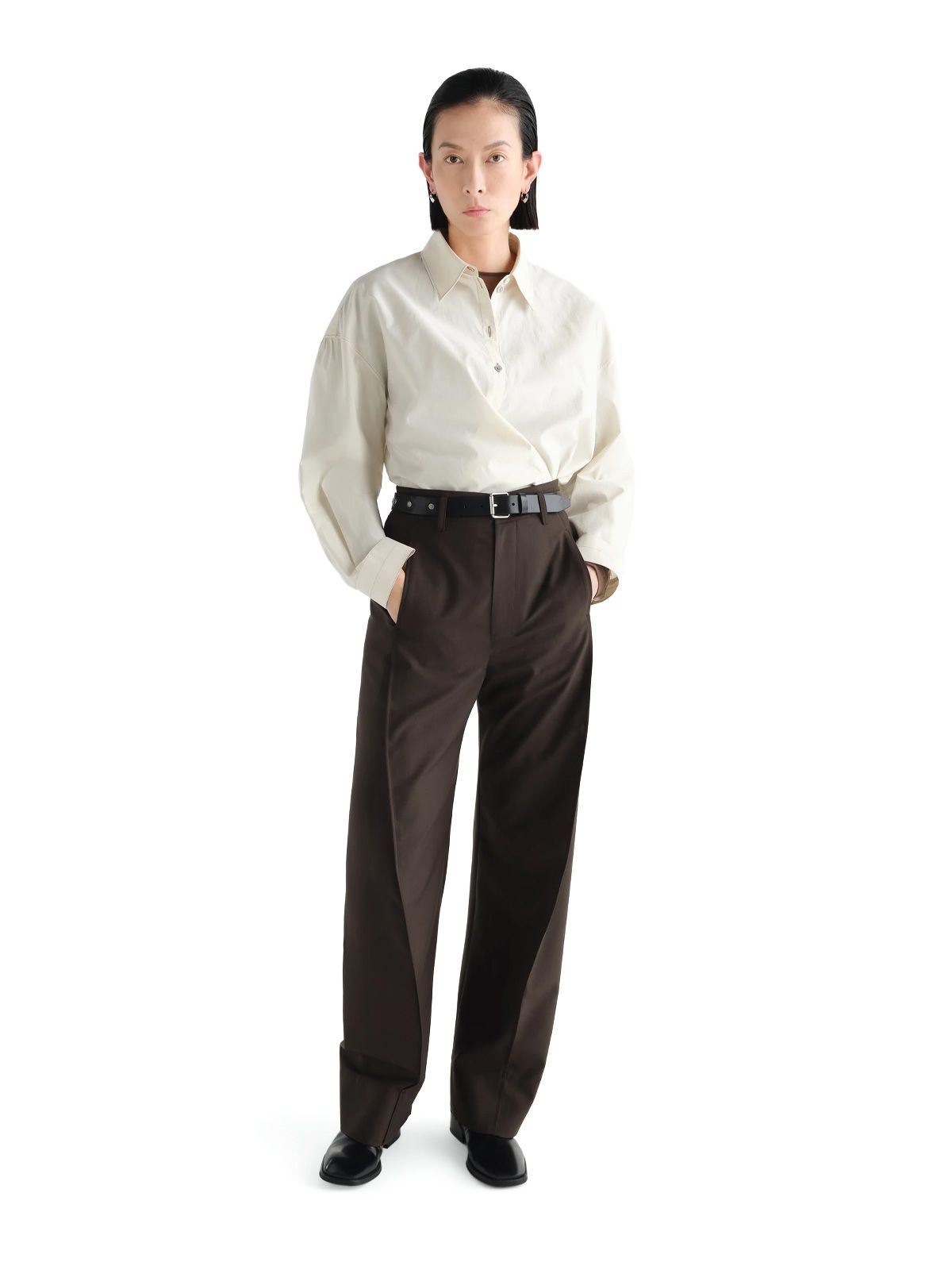 Pantaloni baggy marrone freddo LEMAIRE