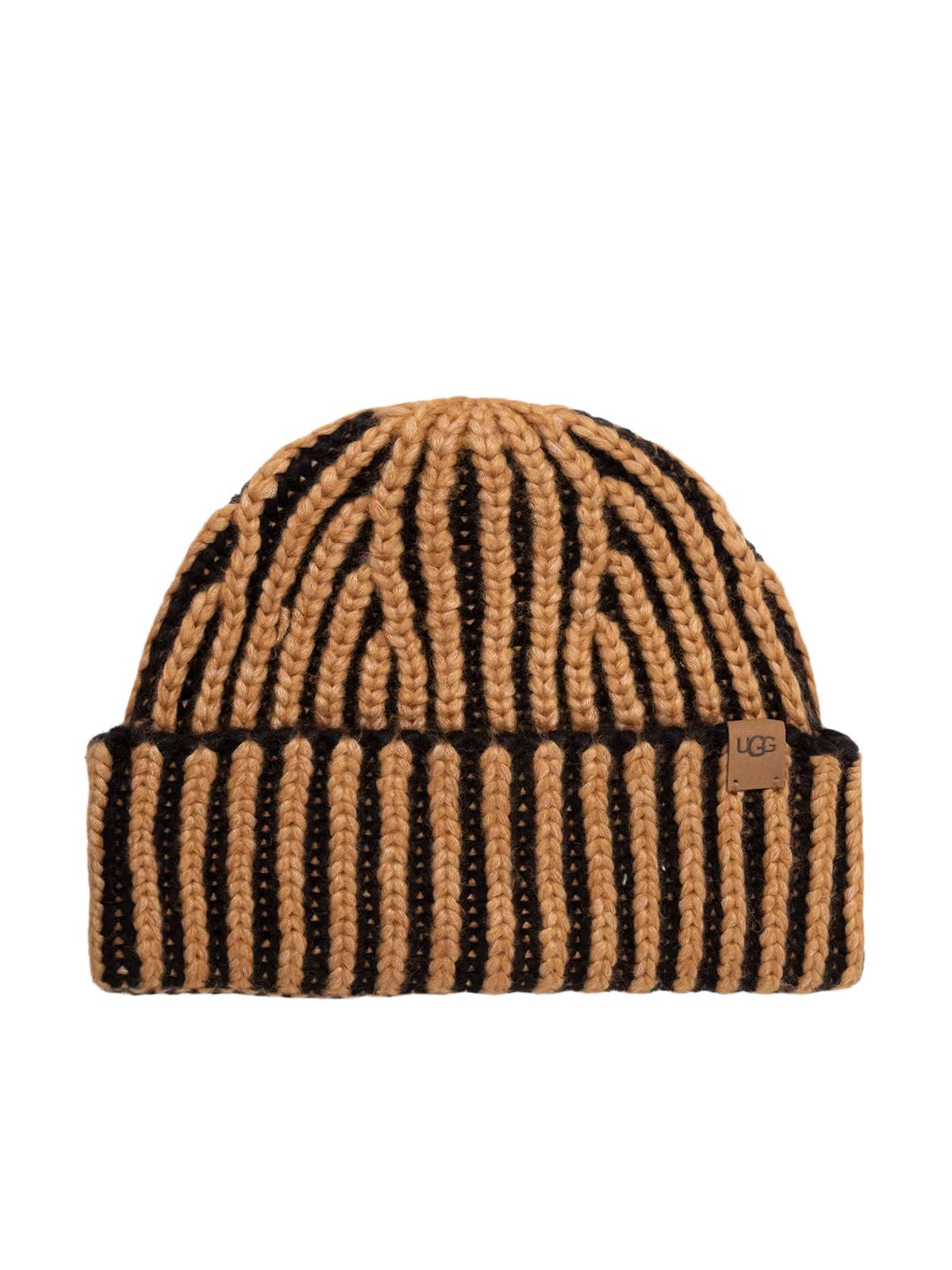 Black chunky rib micro beanie