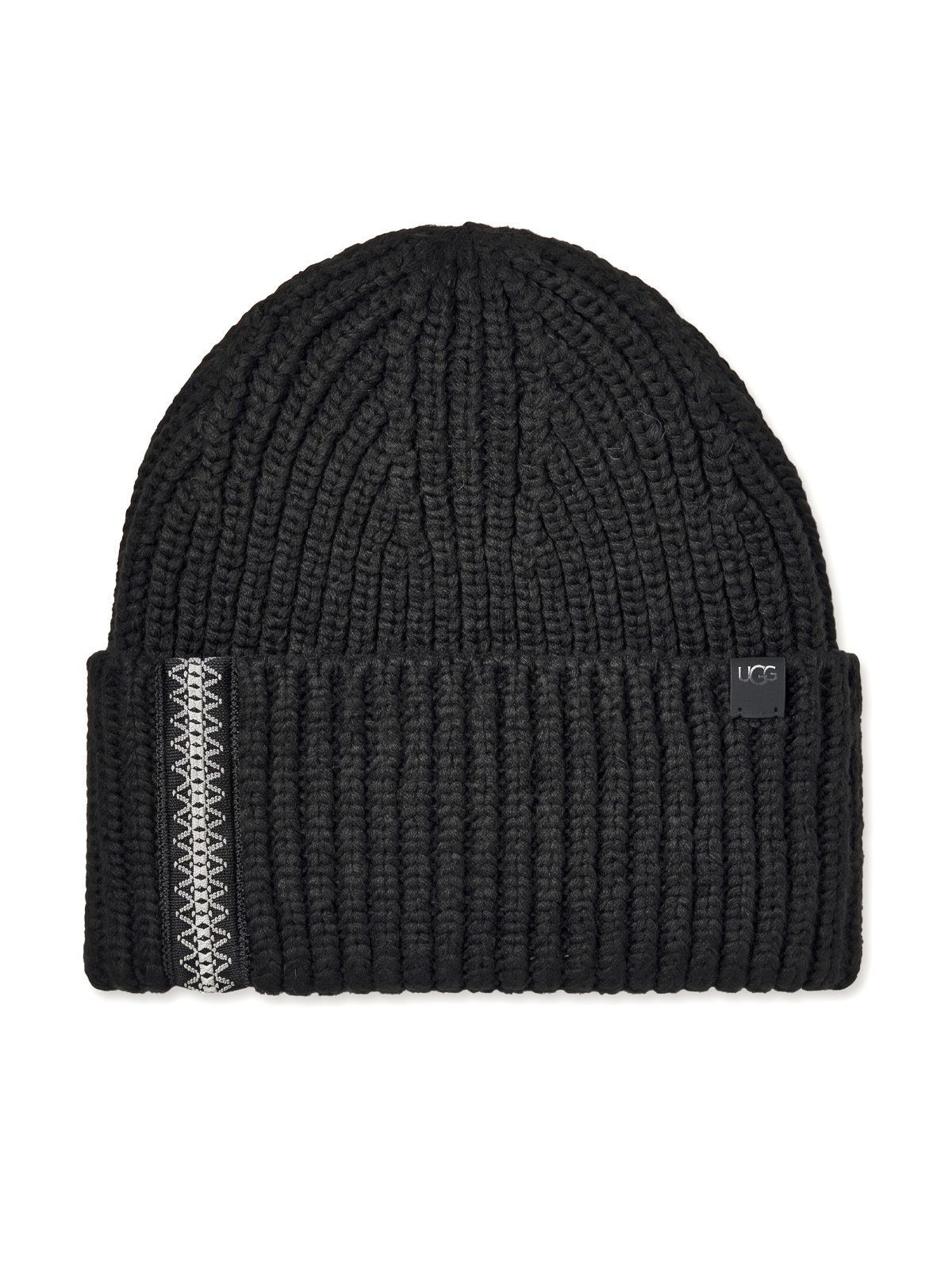 Black chunky rib uggbraid beanie