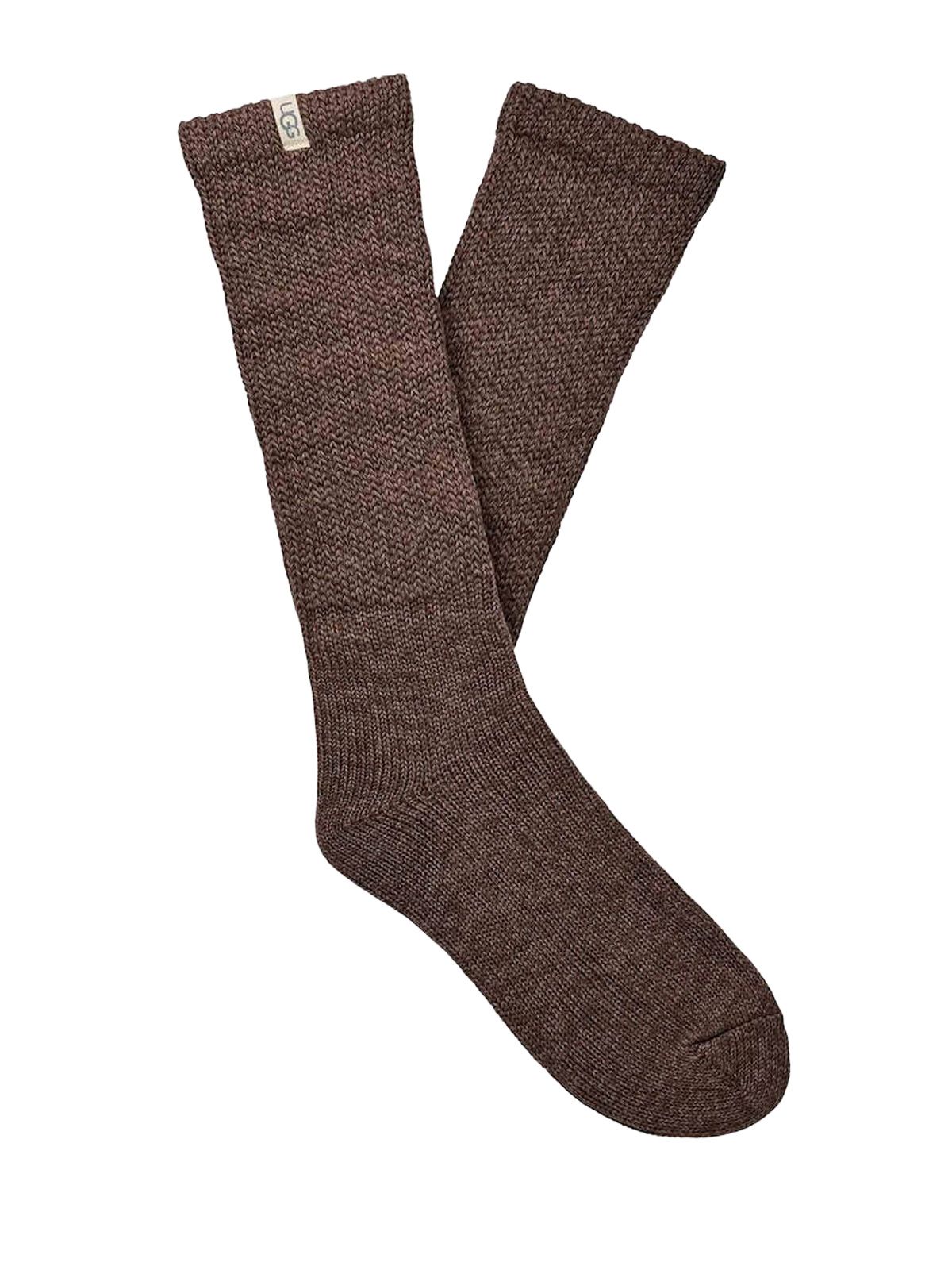 Calzini tyla morbidi marroni effetto arricciato UGG