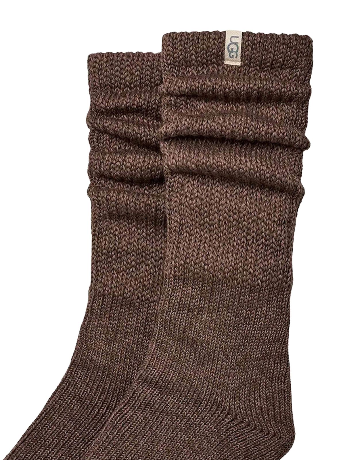 Calzini tyla morbidi marroni effetto arricciato UGG