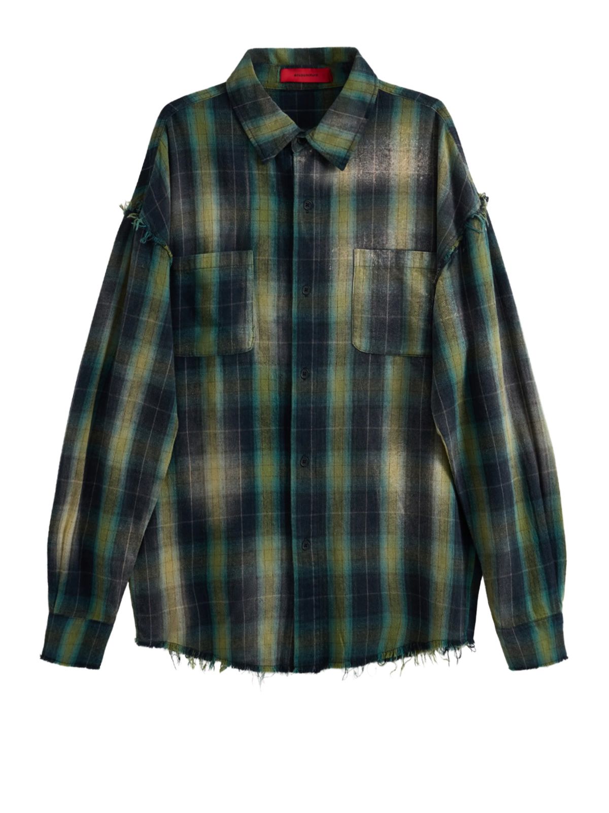 Camicia a due tasche verde e blu
