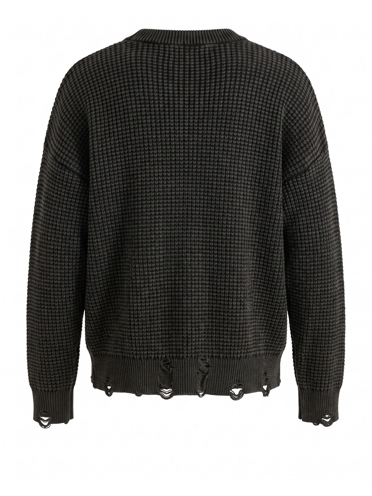 Black waffle sweater ACUPUNCTURE