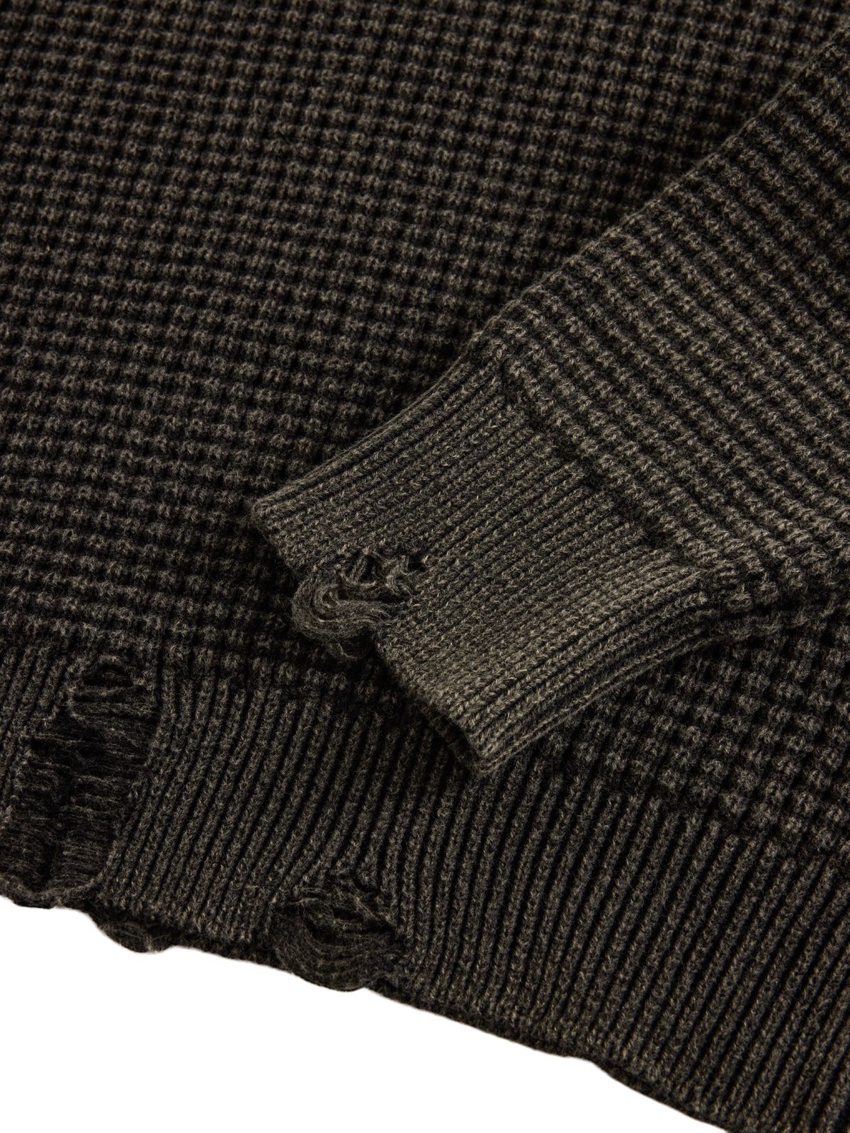 Black waffle sweater ACUPUNCTURE