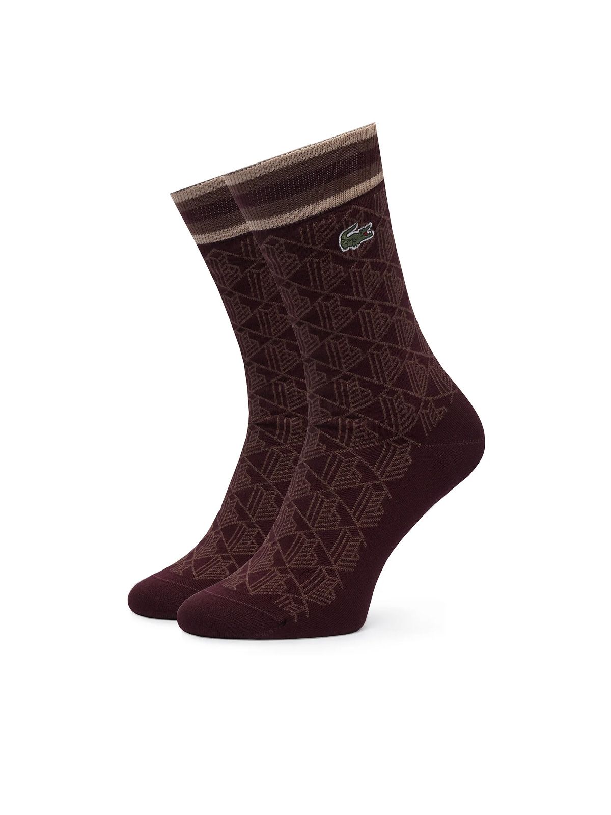 Calzini bordeaux e beige LACOSTE