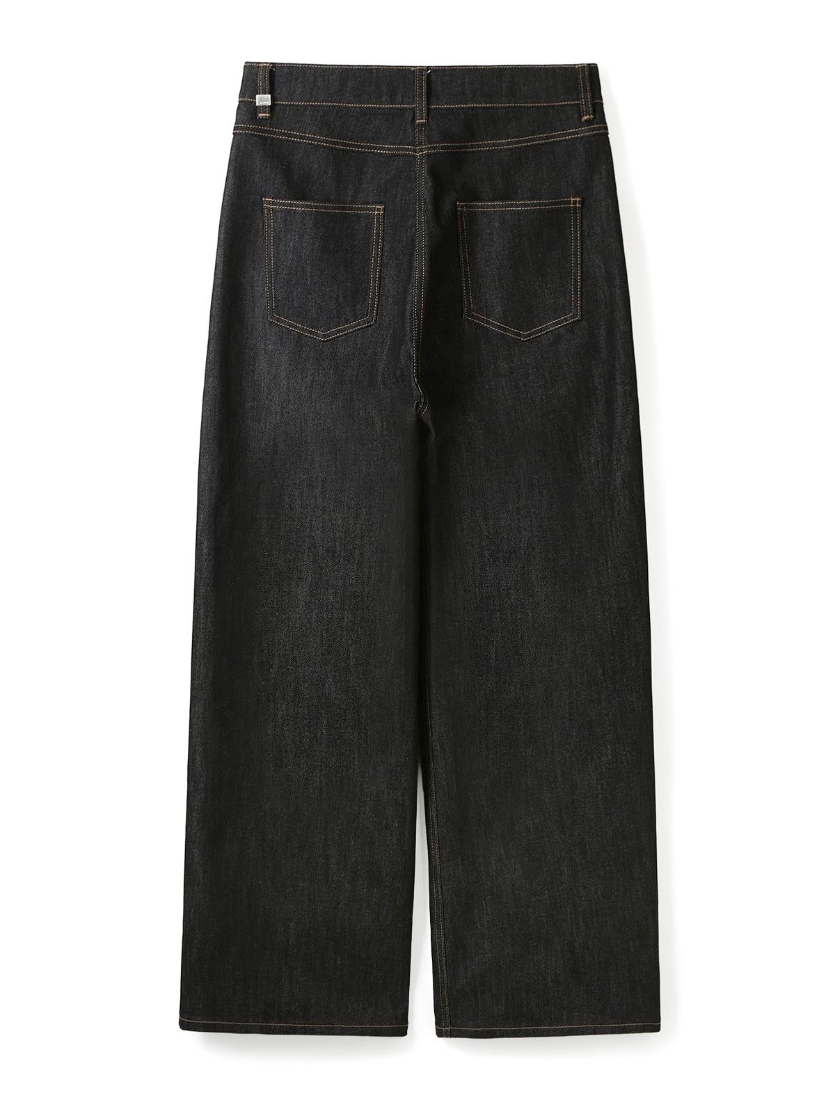 Pantaloni in denim con cuciture ritorte neri SYSTEM