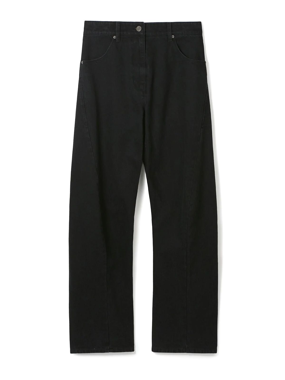 Pantaloni in denim con linea ad O neri