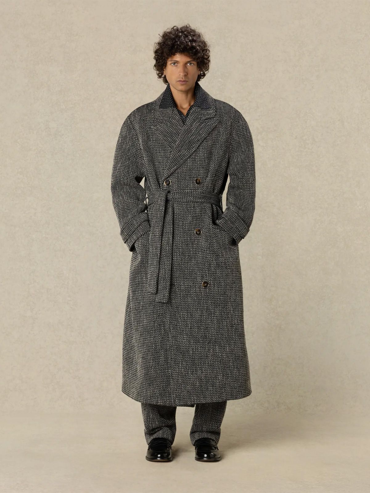 Cappotto a doppio petto nero DROLE DE MONSIEUR