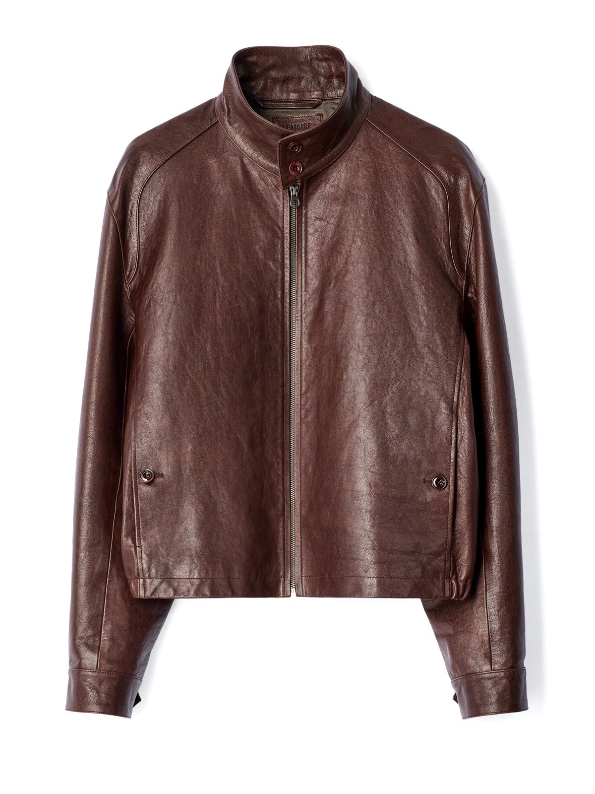Giacca harrington in pelle mattone