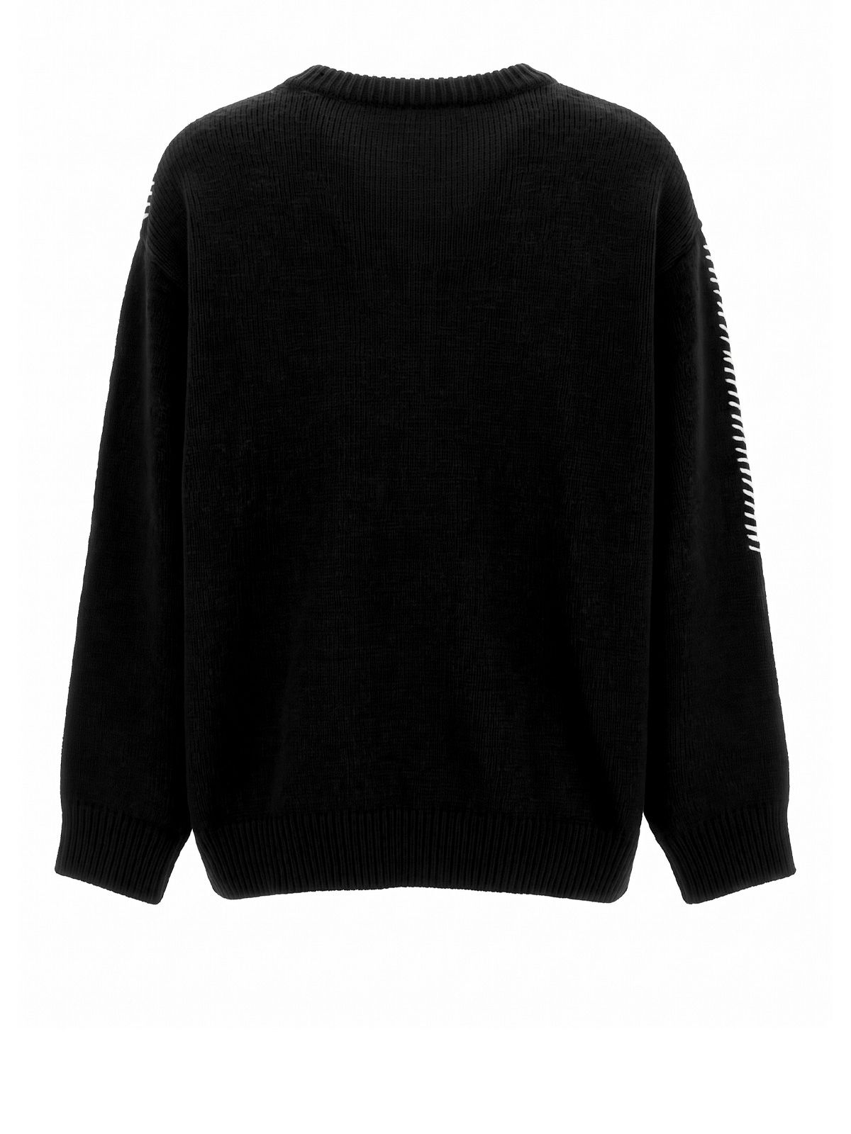 Maglione a girocollo hotaka contrast stitch nero PAURA