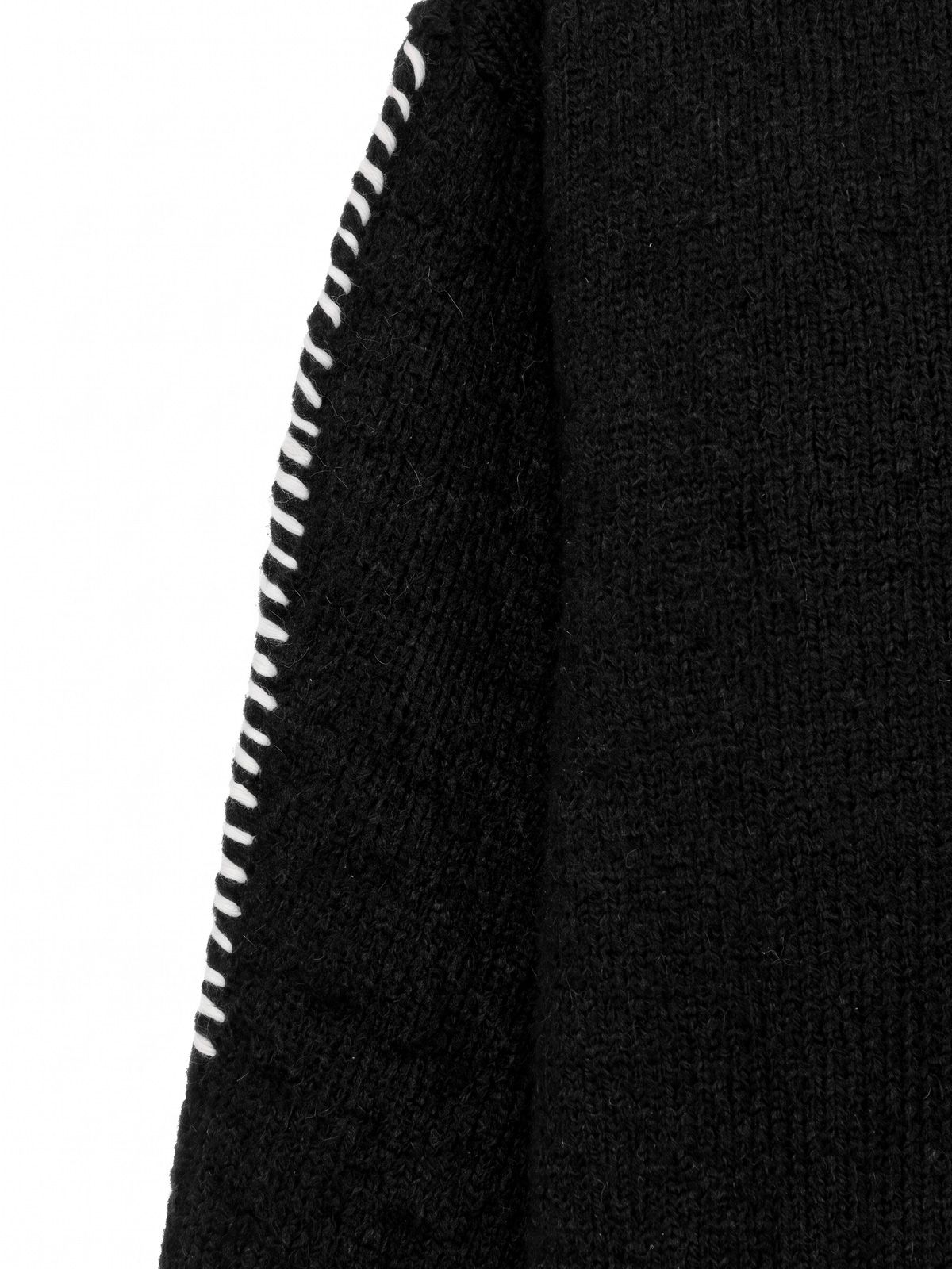 Maglione a girocollo hotaka contrast stitch nero PAURA