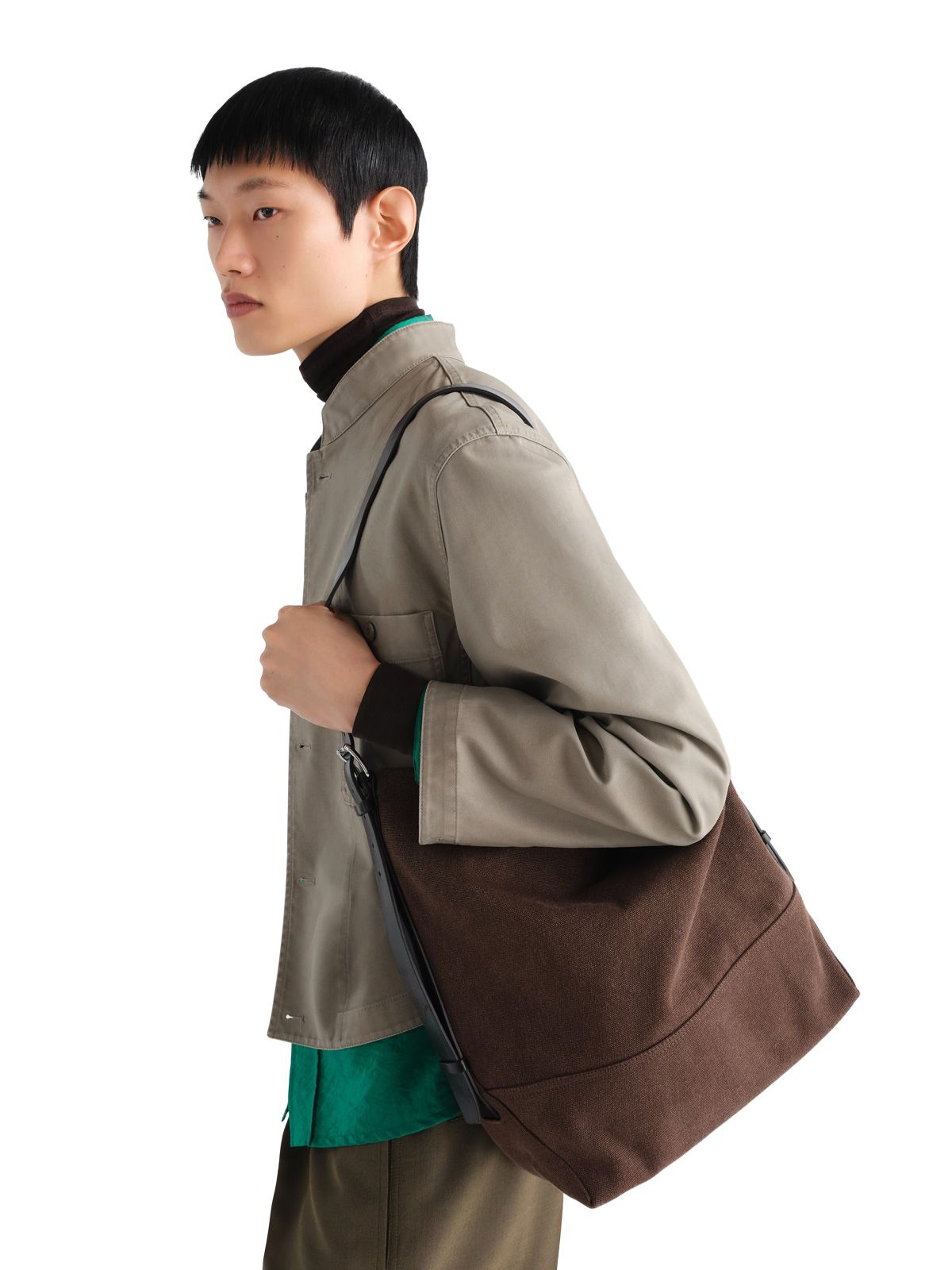 Borsa tote con cintura marrone fondente LEMAIRE