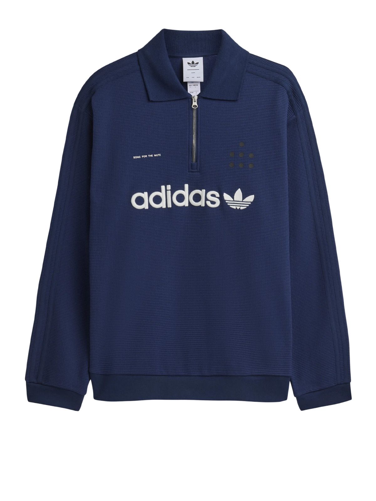 Polo adi008 a manica lunga blu indaco