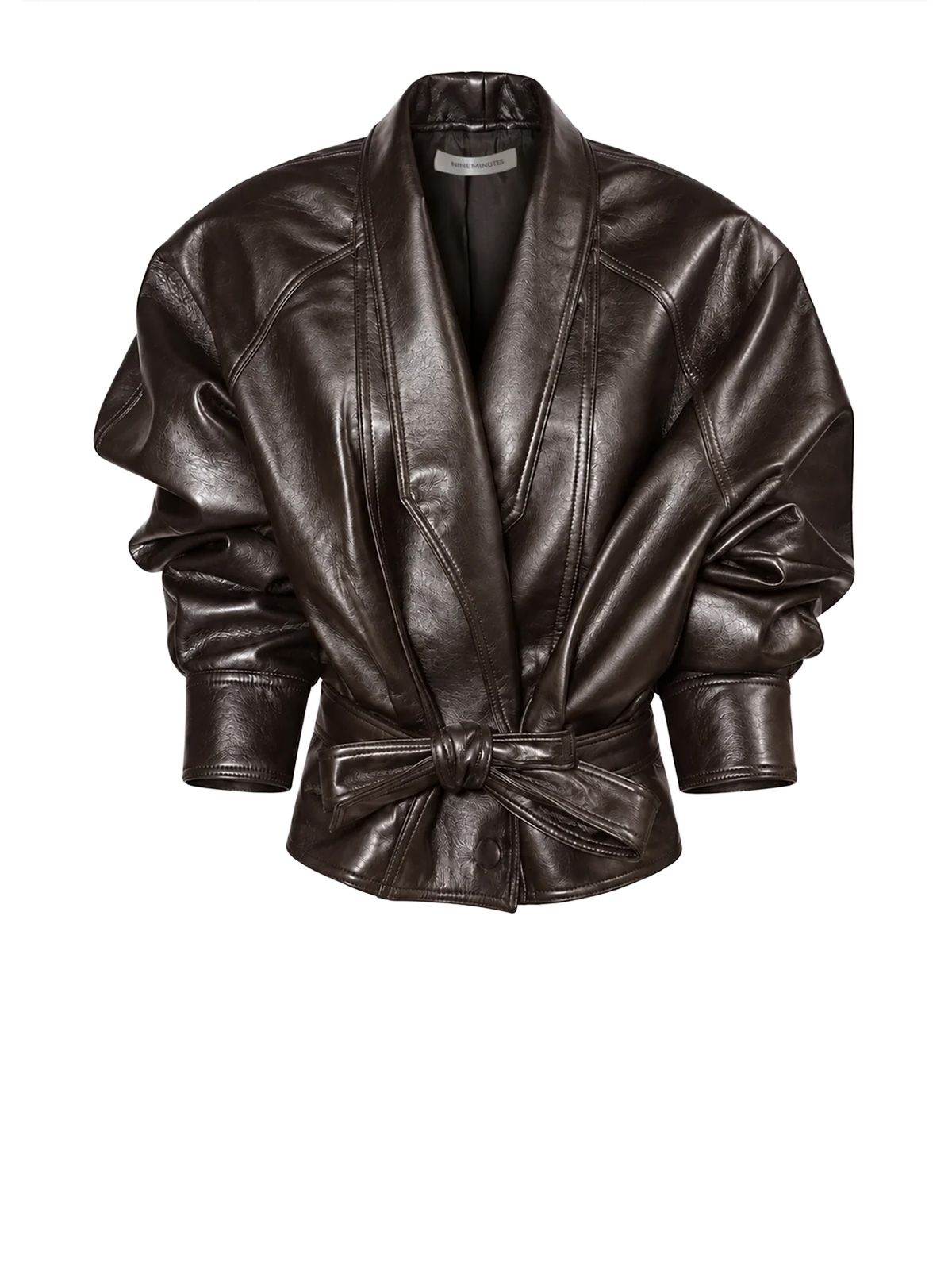 Giacca in ecopelle boxy marrone