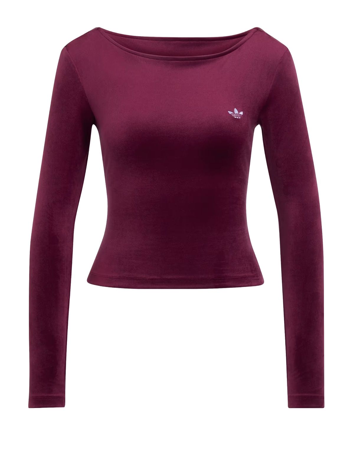 Top a manica lunga essential velour bordeaux