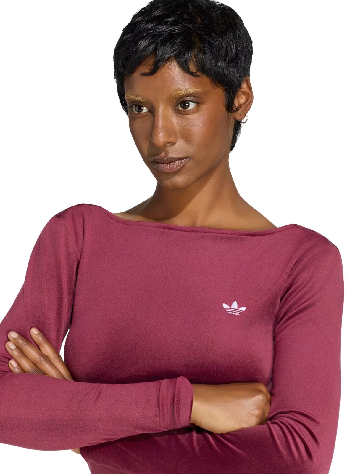 Top a manica lunga essential velour bordeaux ADIDAS ORIGINALS