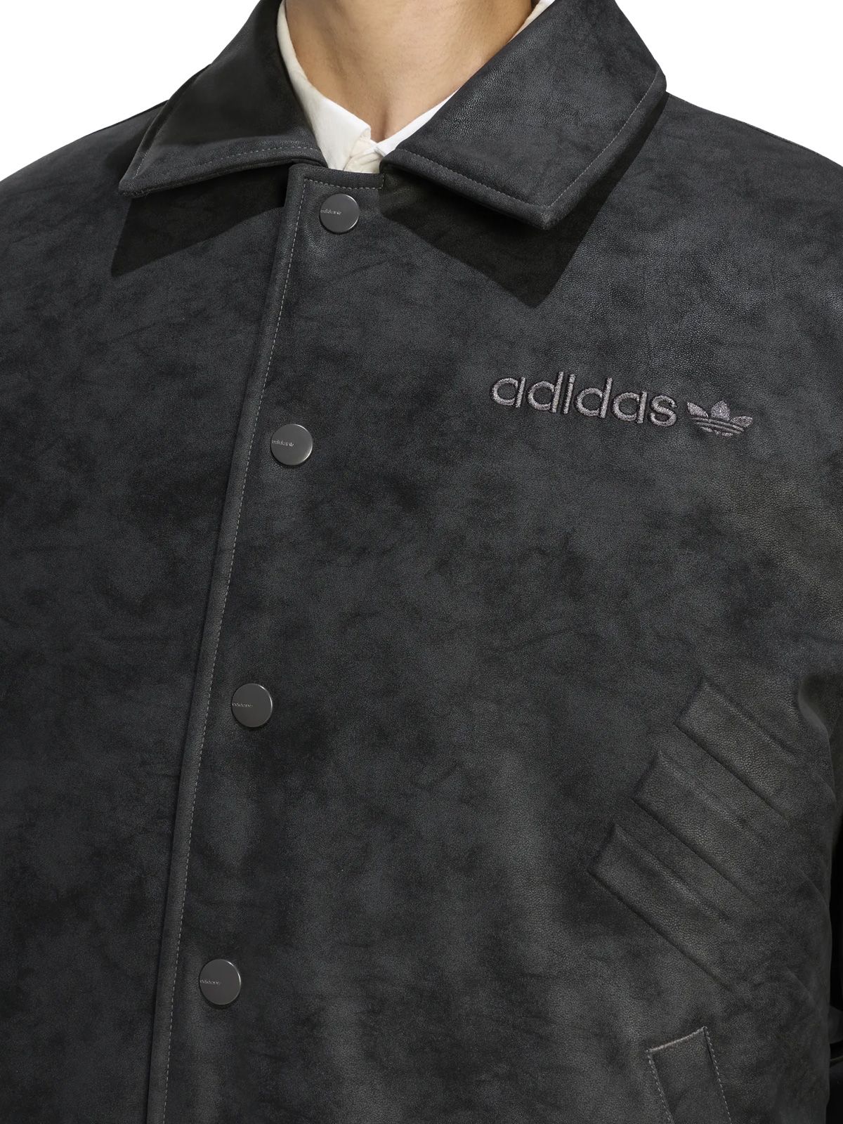 Black leather jacket ADIDAS ORIGINALS
