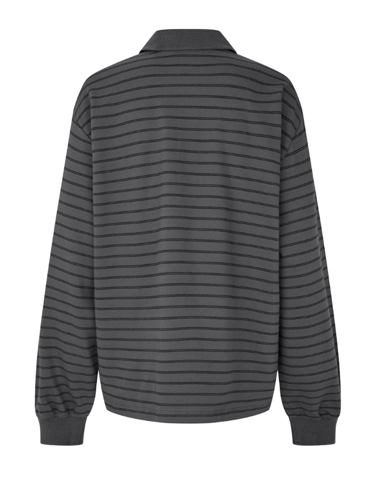 Grey piqué long sleeve polo ROTATE