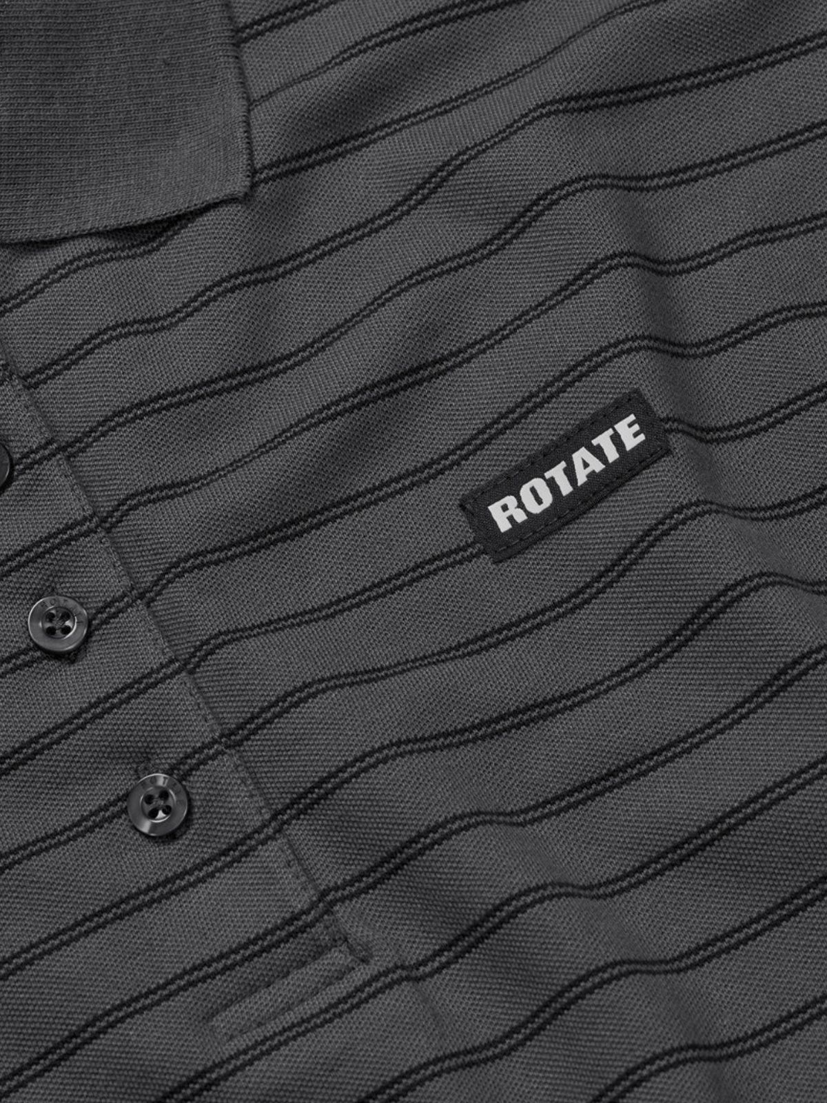 Grey piqué long sleeve polo ROTATE