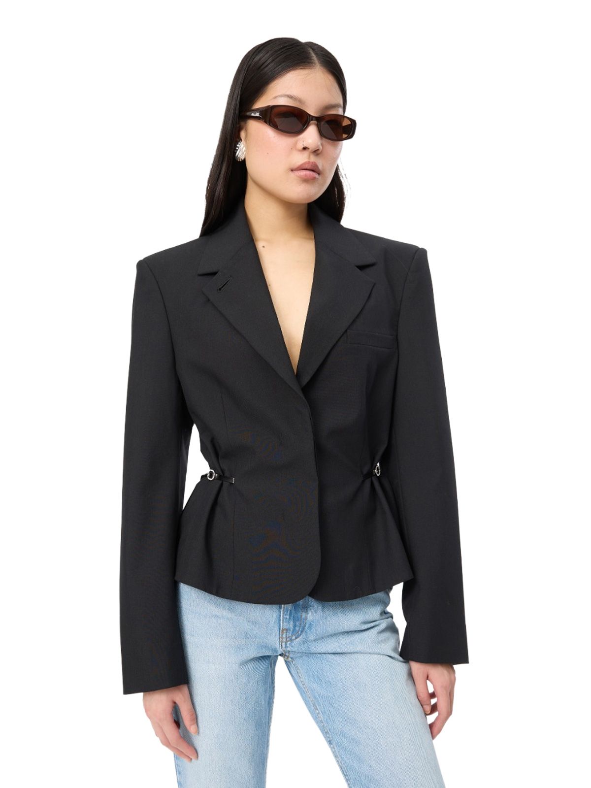 Black short tailored jacket ROTATE