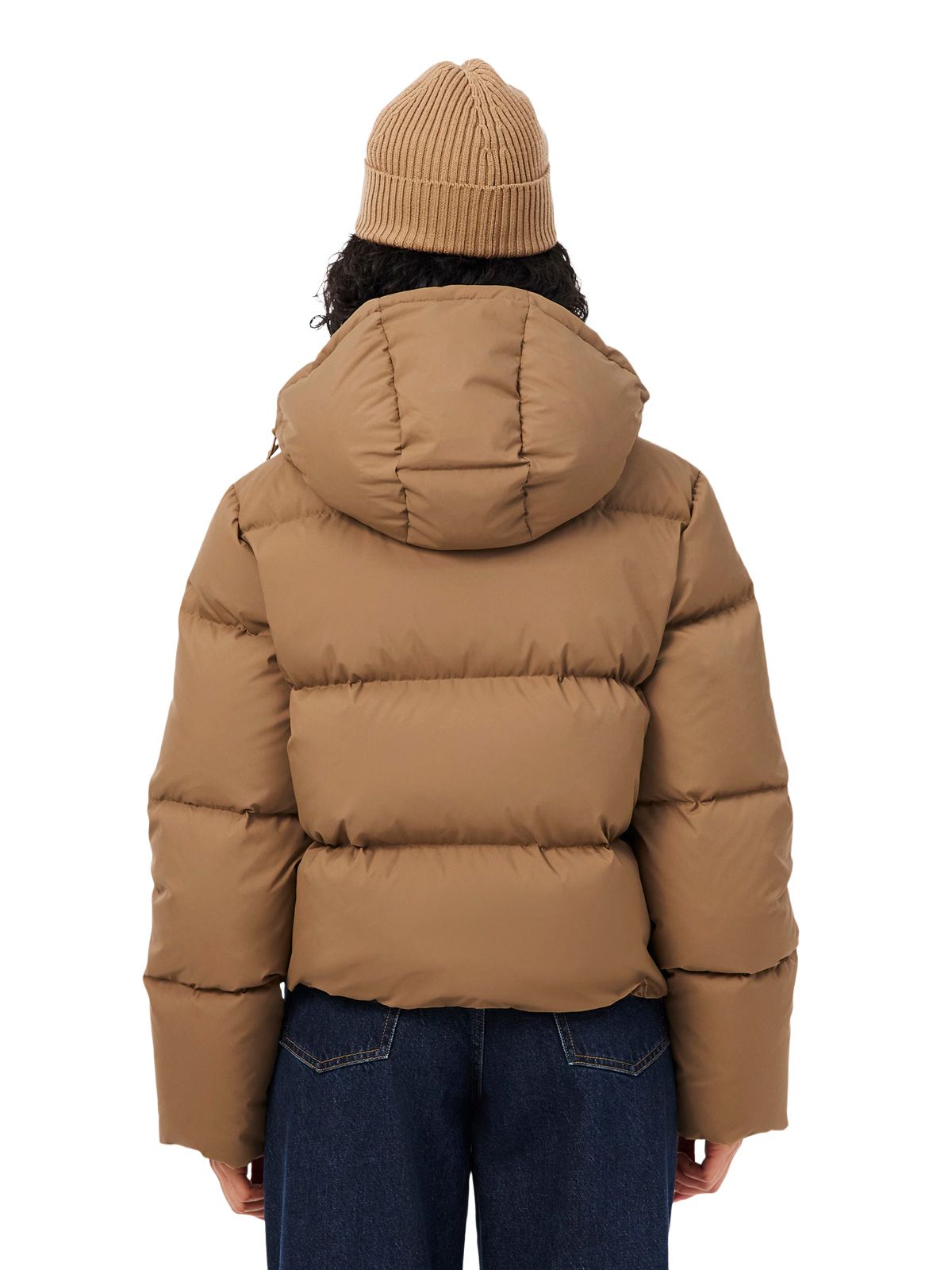 Beige puffer jacket LACOSTE