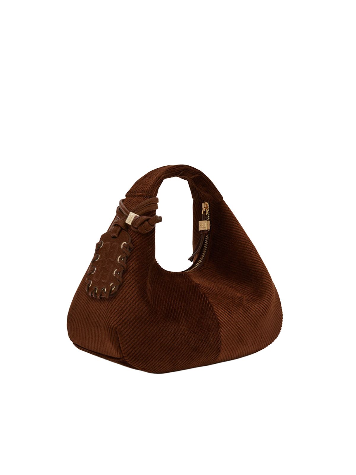 Borsa hobo mini corduroy marrone GANNI