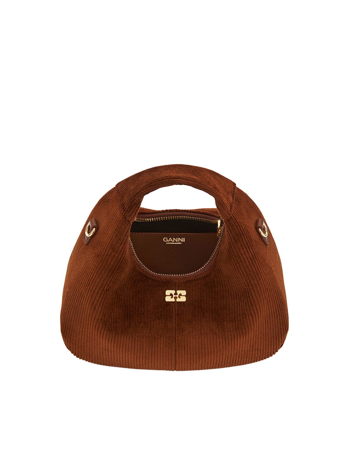 Borsa hobo mini corduroy marrone GANNI