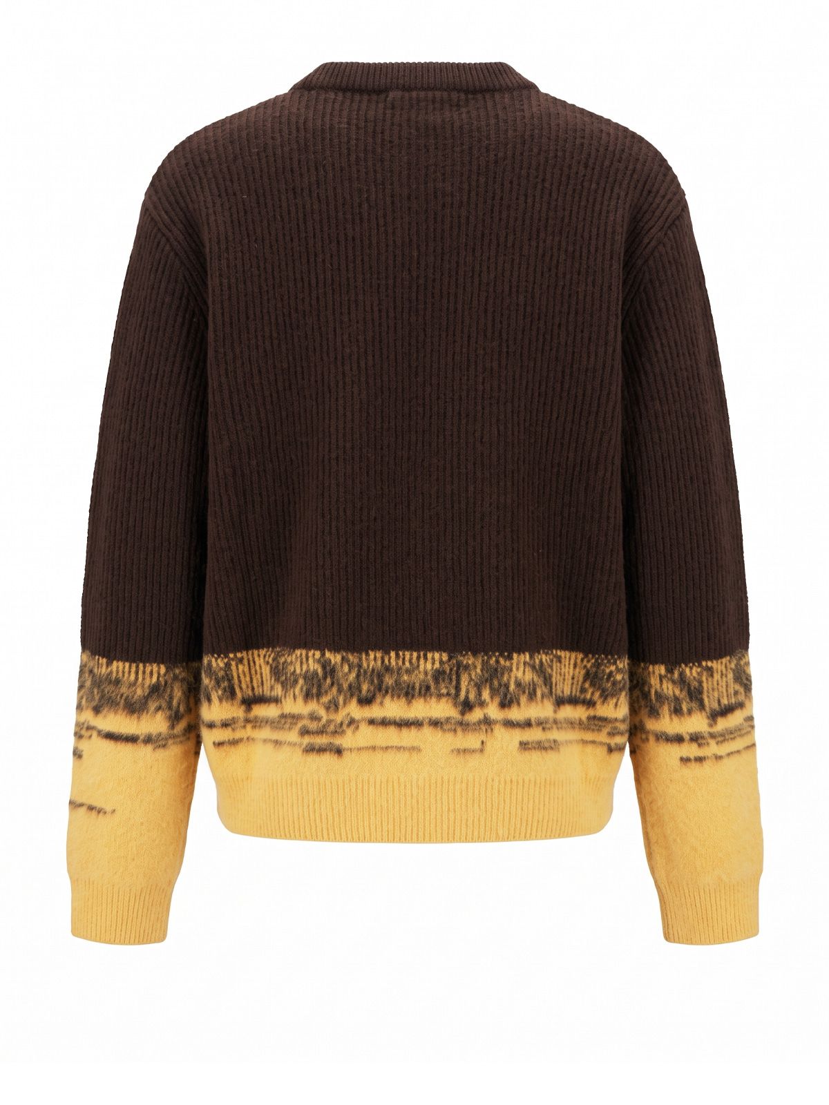 Brown pegaso english rib crewneck sweater PAURA