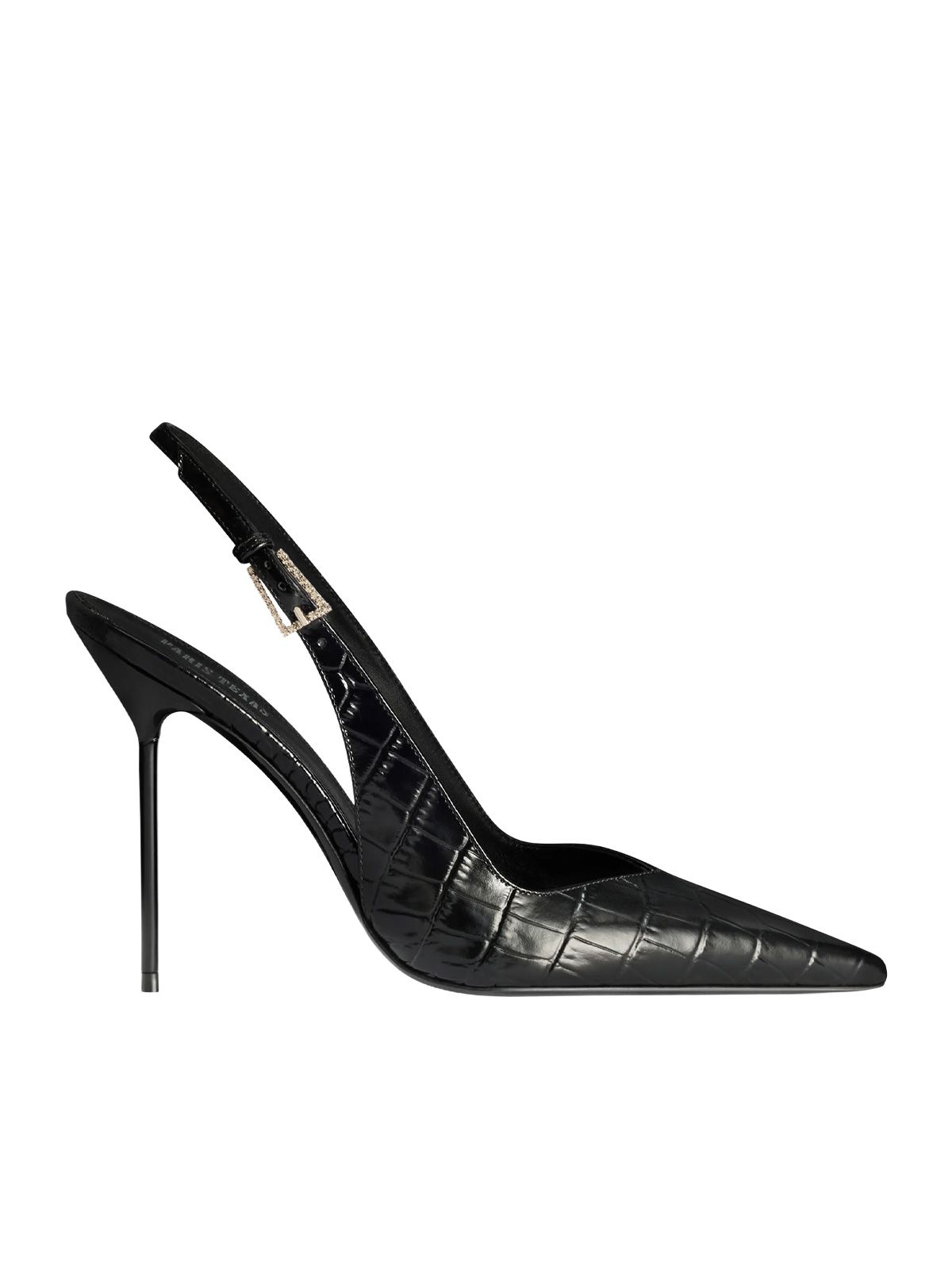 Charcoal lidia buckle slingback pumps