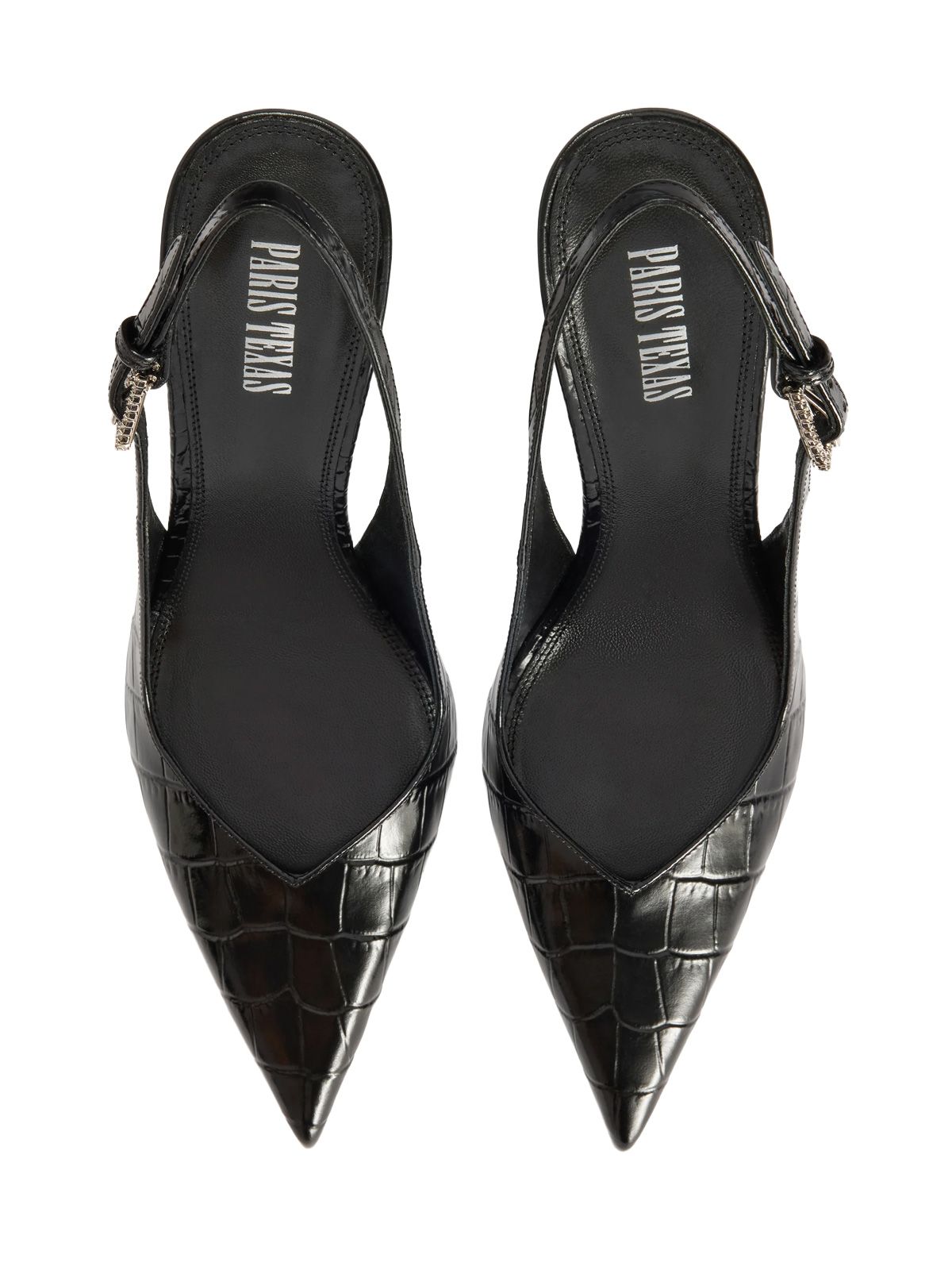 Charcoal lidia buckle slingback pumps PARIS TEXAS