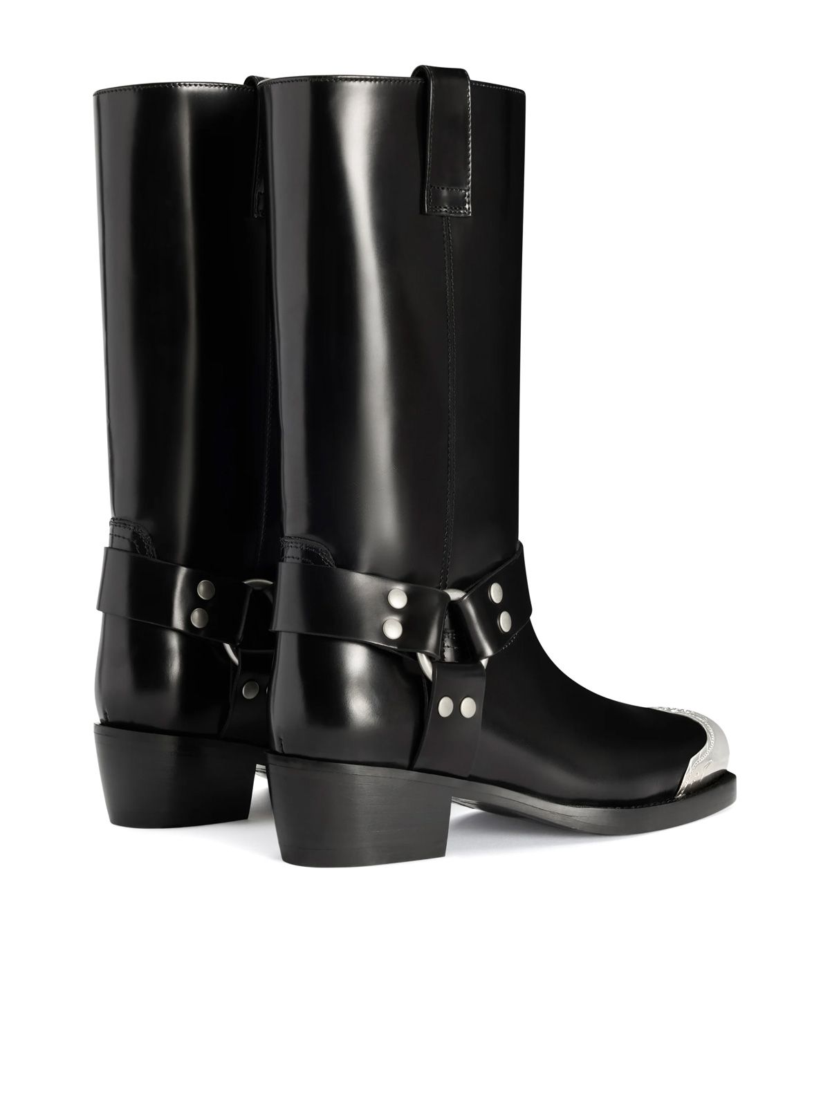 Black roxy embellished toe boots PARIS TEXAS
