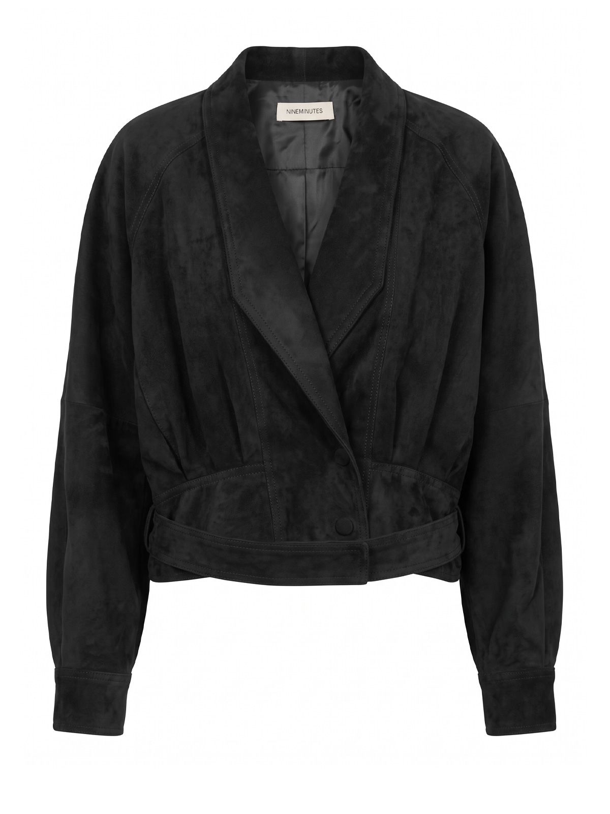 Black boxy jacket in suede