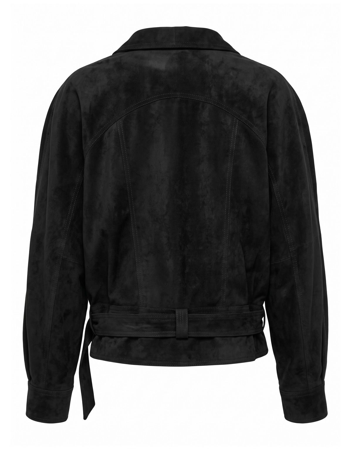 Black boxy jacket in suede NINEMINUTES