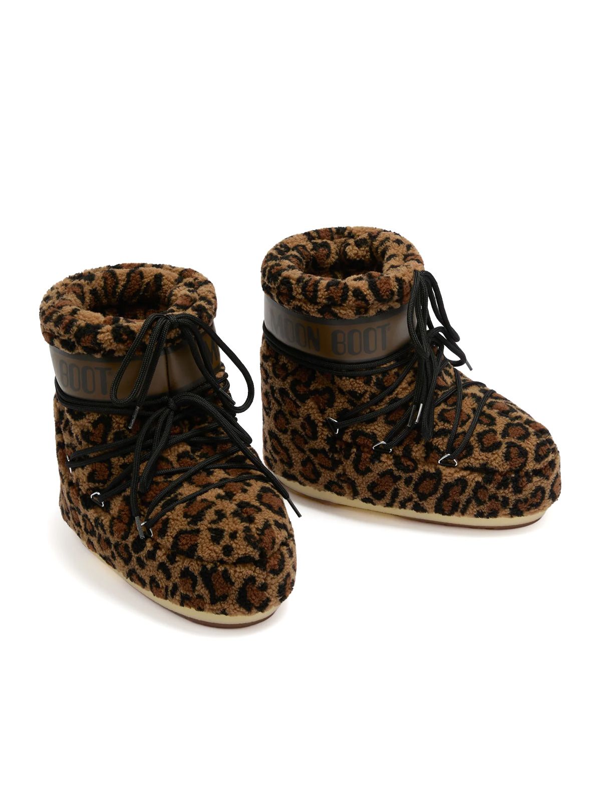 Stivaletti icon low fleece boots leopardati MOON BOOT