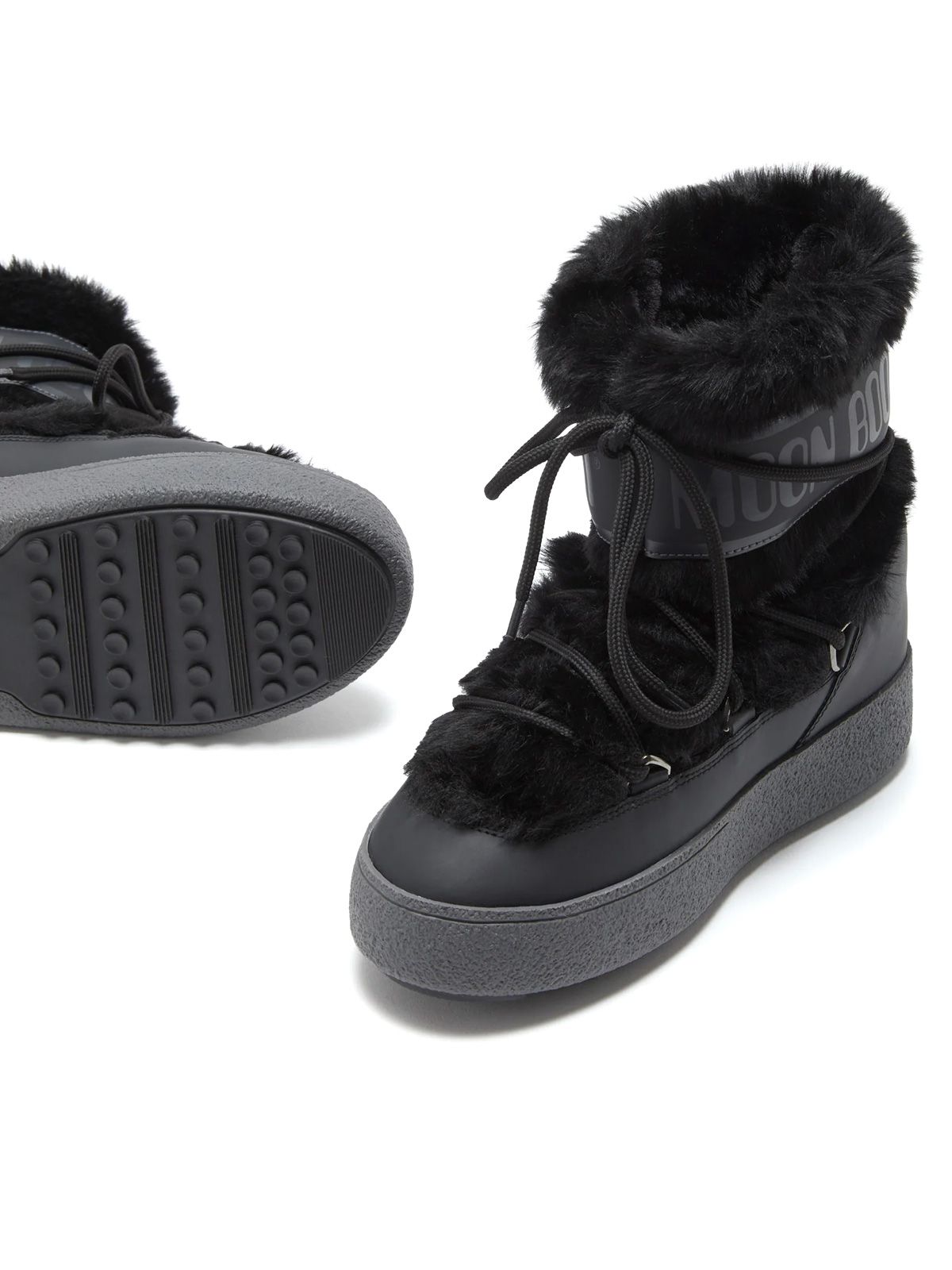 Stivali ltrack neri con pelliccia sintetica MOON BOOT
