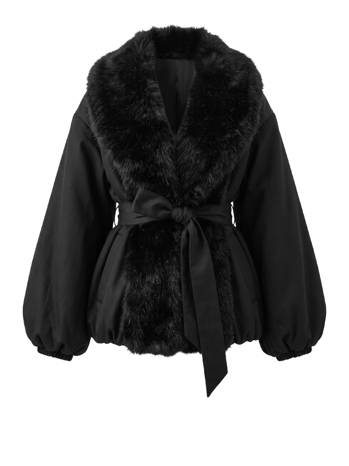 Black faux fur jacket
