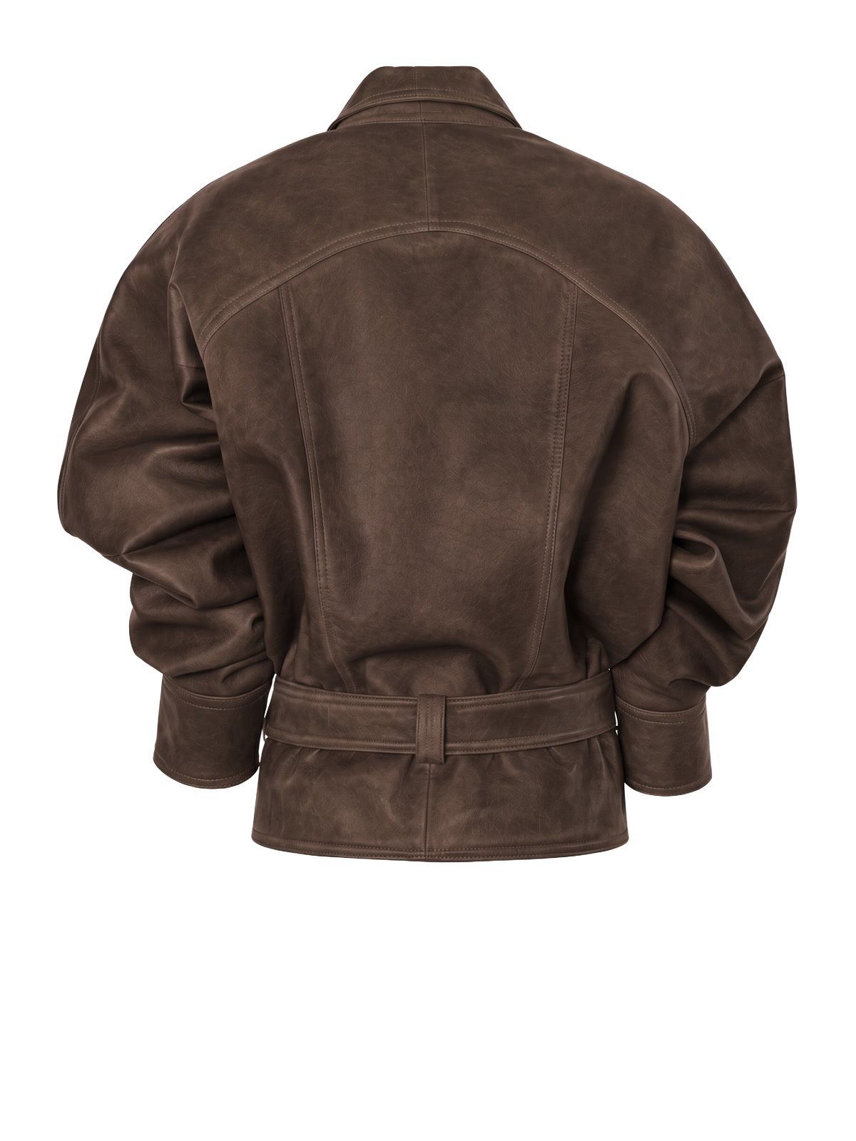 Giacca boxy in camoscio marrone NINEMINUTES