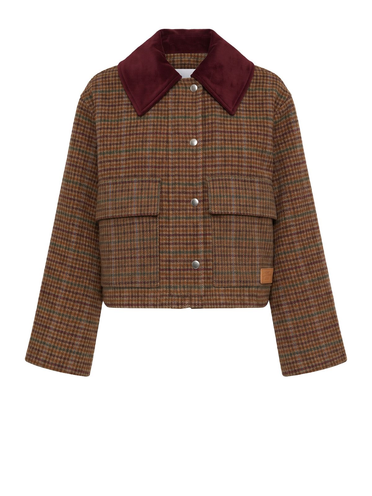 Multicolour heavy check twill short barn jacket