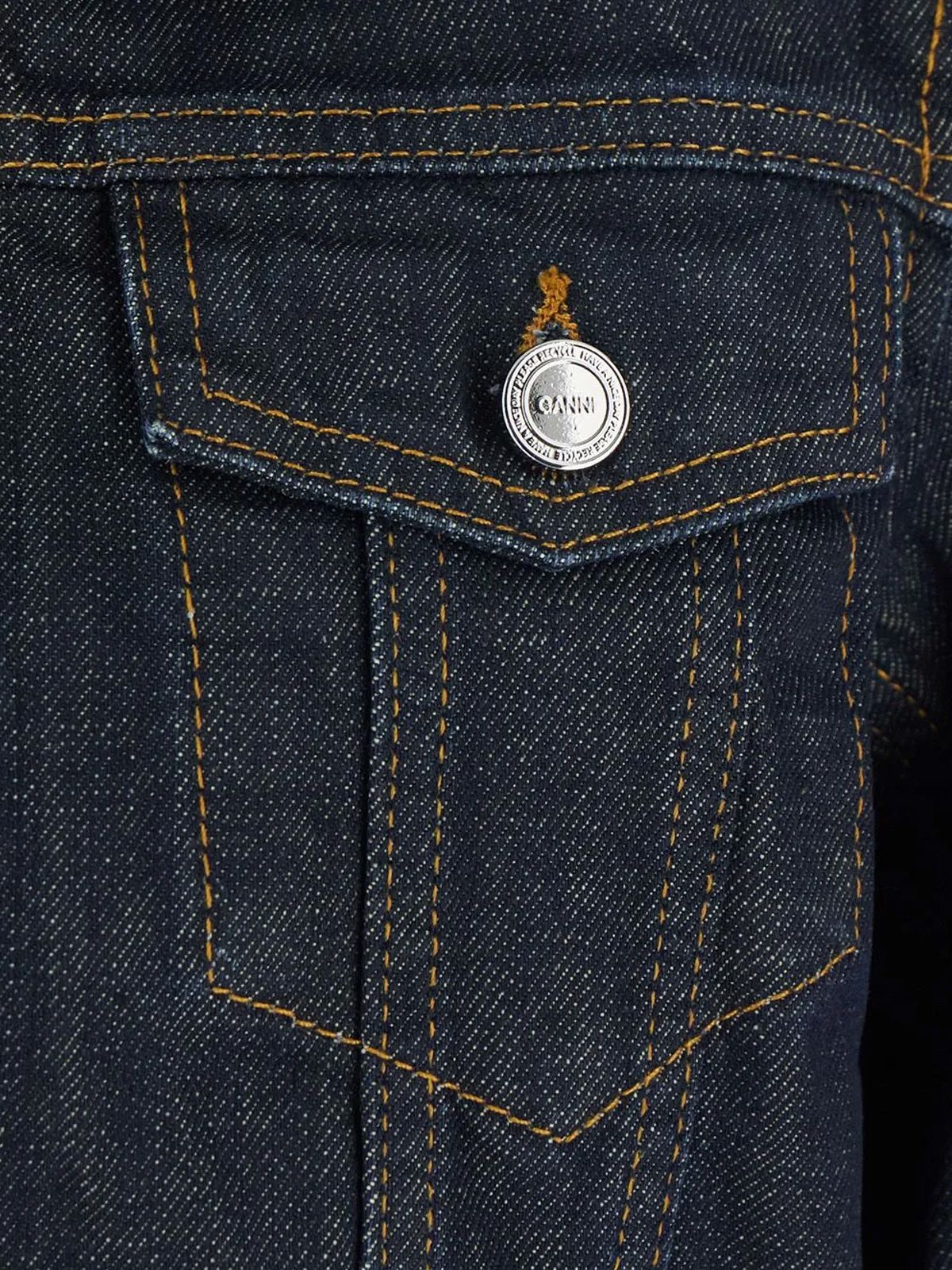 Rinse slub denim cropped bomber jacket GANNI