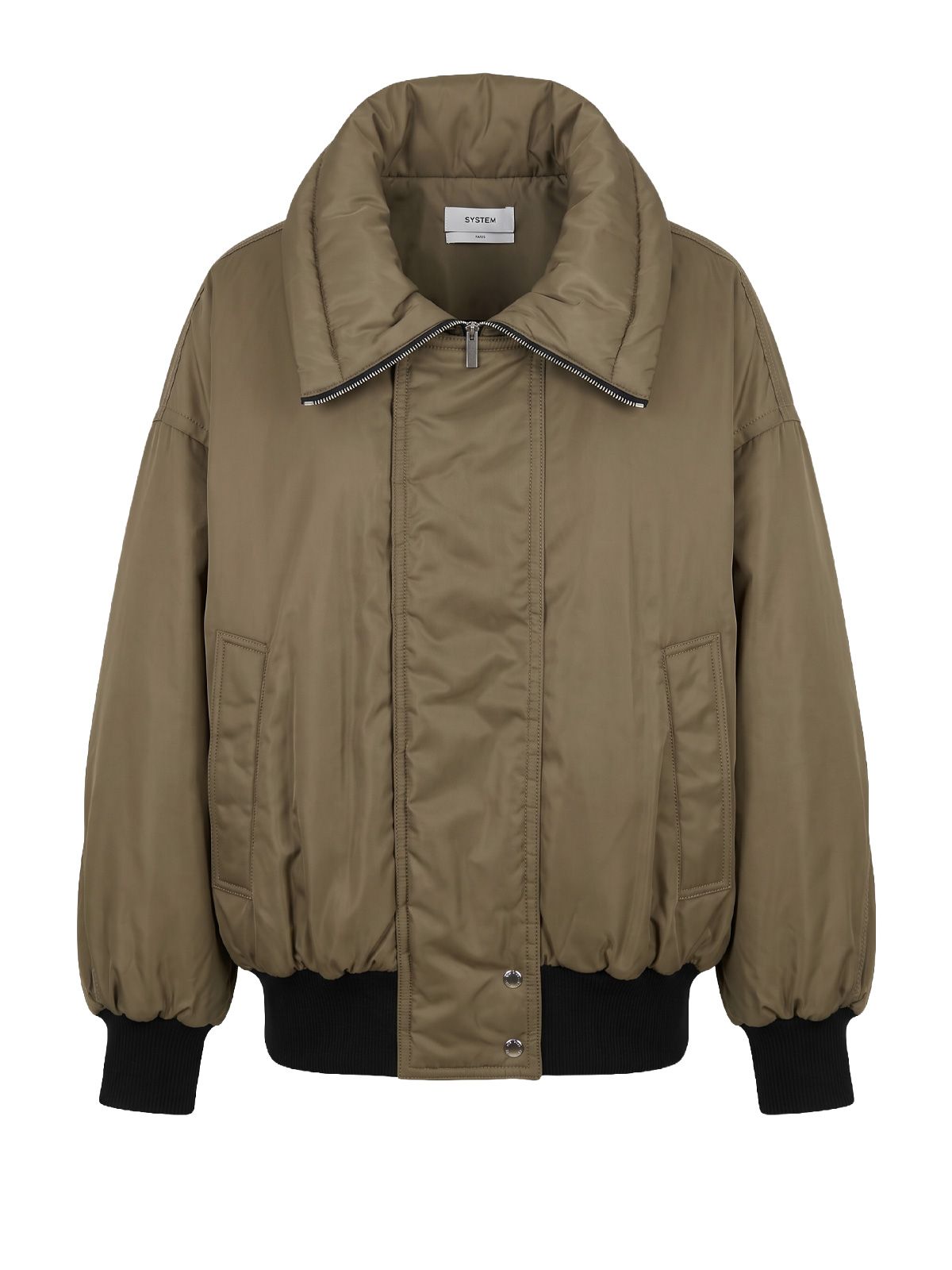 Bomber verde a collo alto