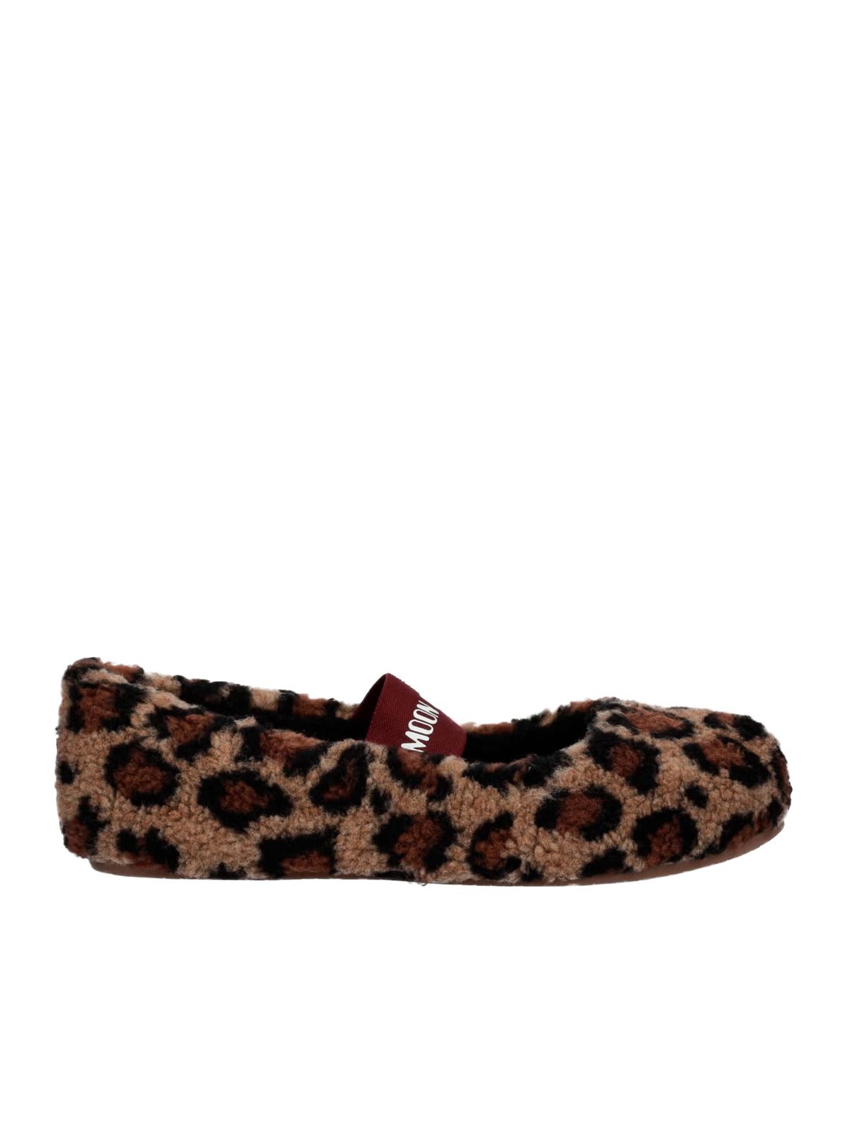 Leopard fleece ballerinas
