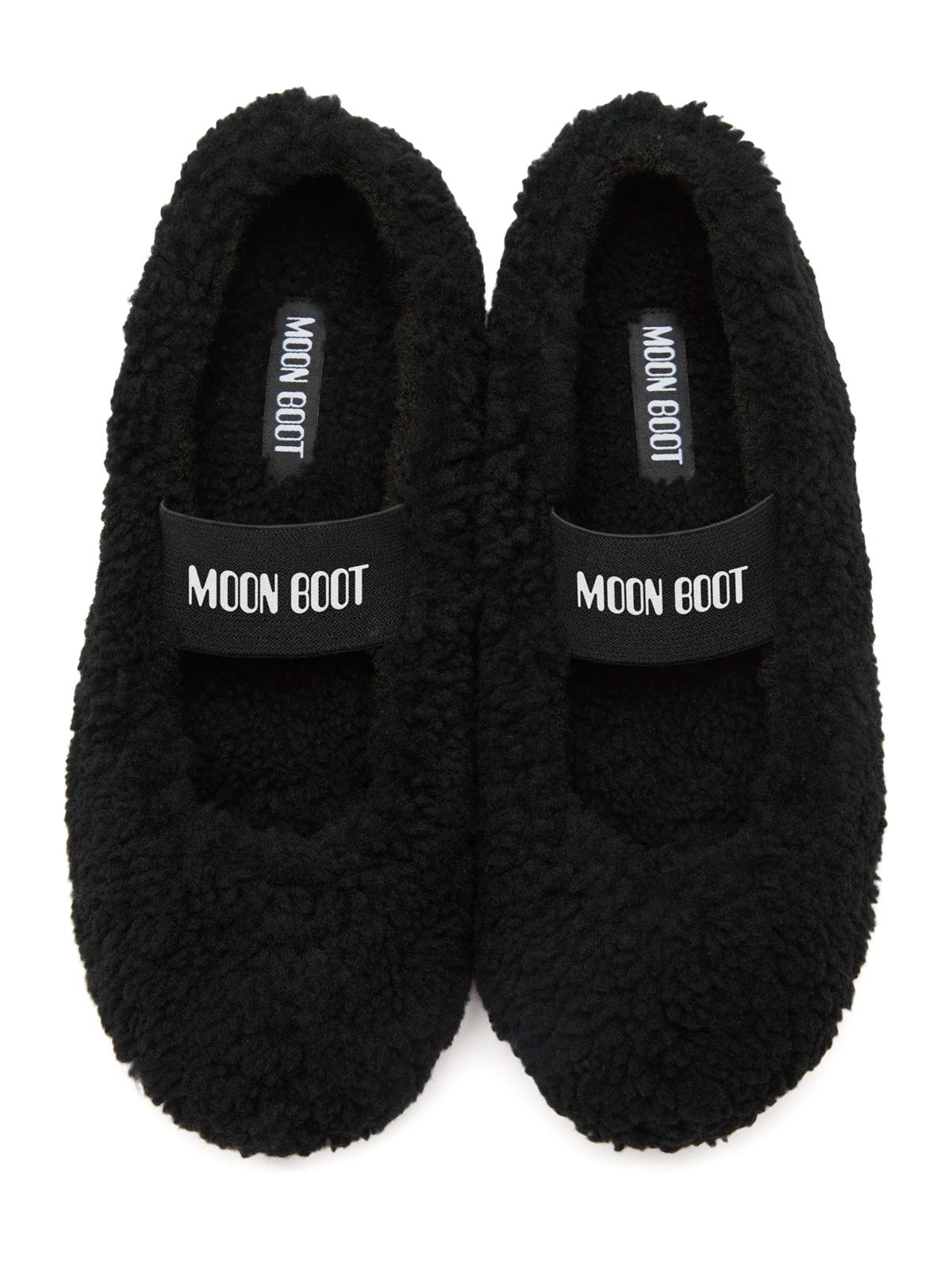 Black shearling ballerinas MOON BOOT