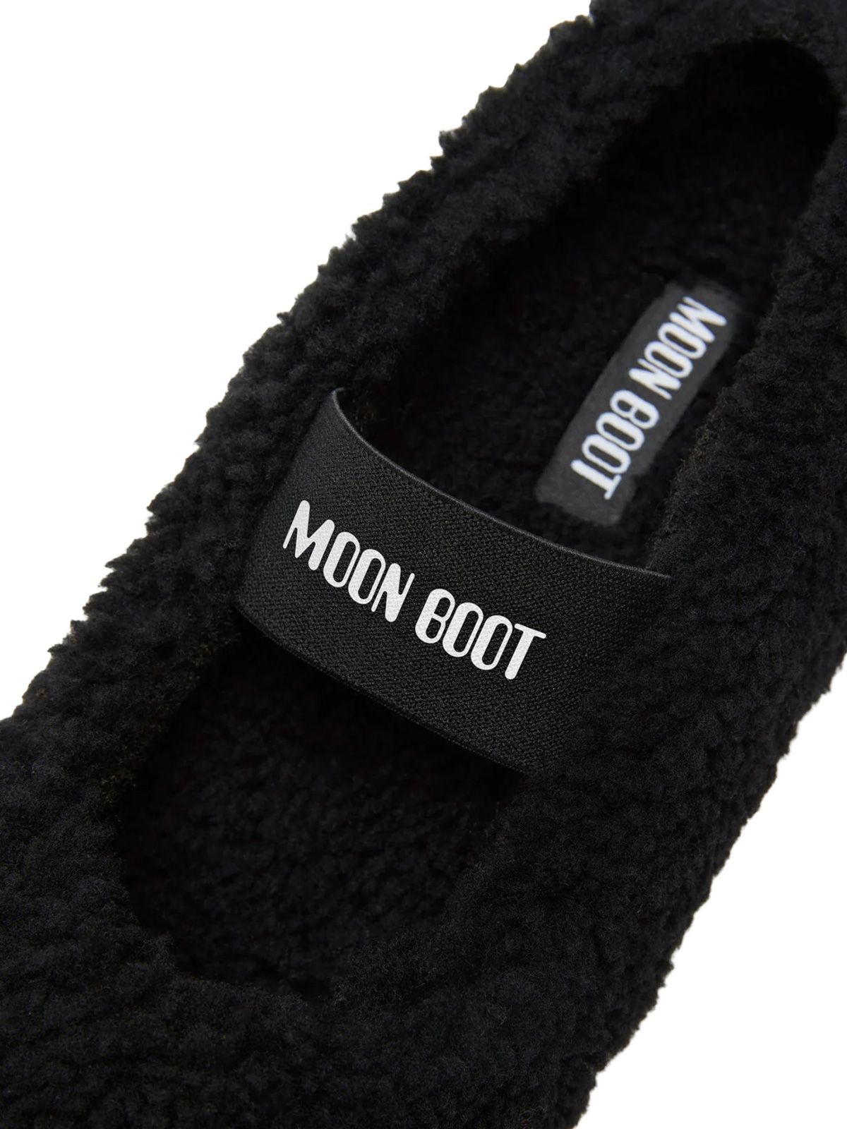 Black shearling ballerinas MOON BOOT