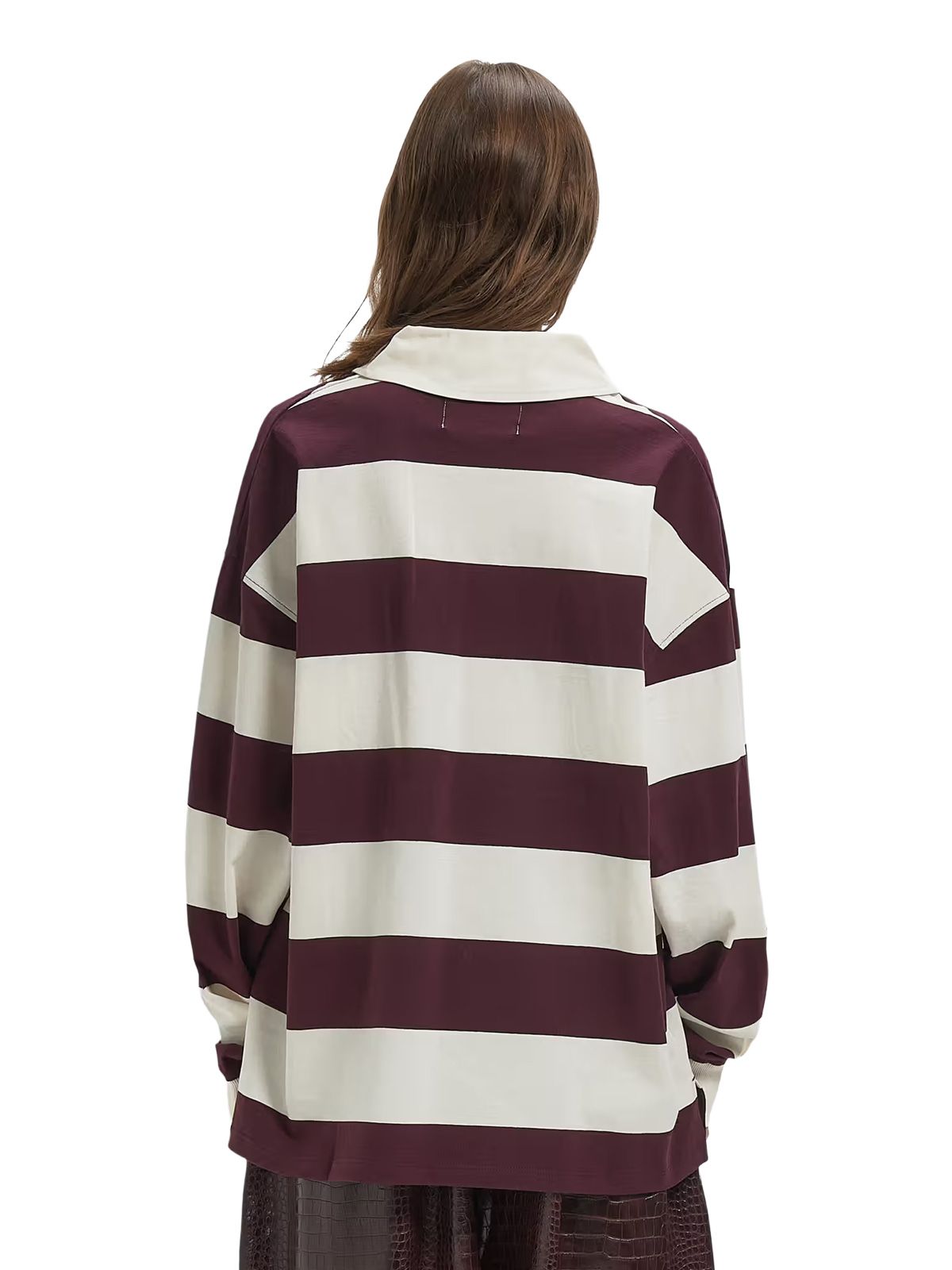 Brown white paul striped polo LOVE STORIES