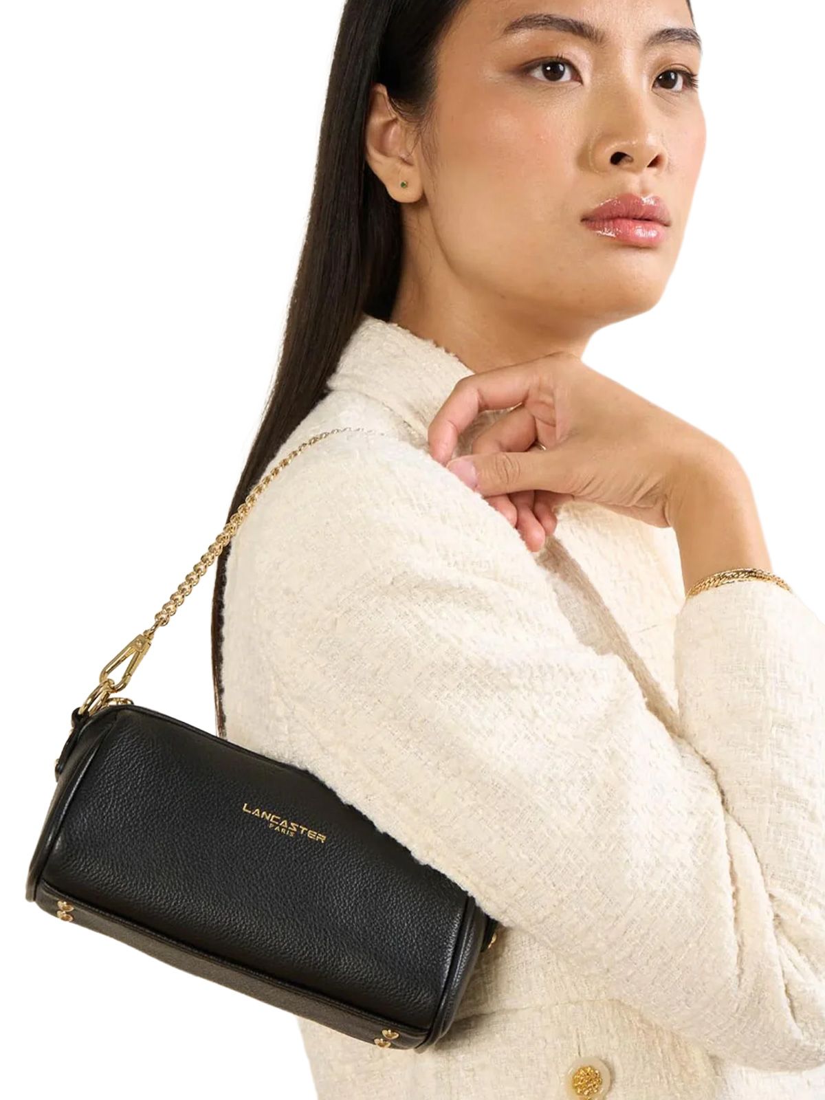 Black trotter shoulder bag LANCASTER