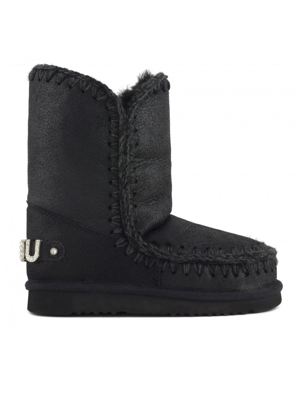 Black eskimo 24 rhinestones logo boots