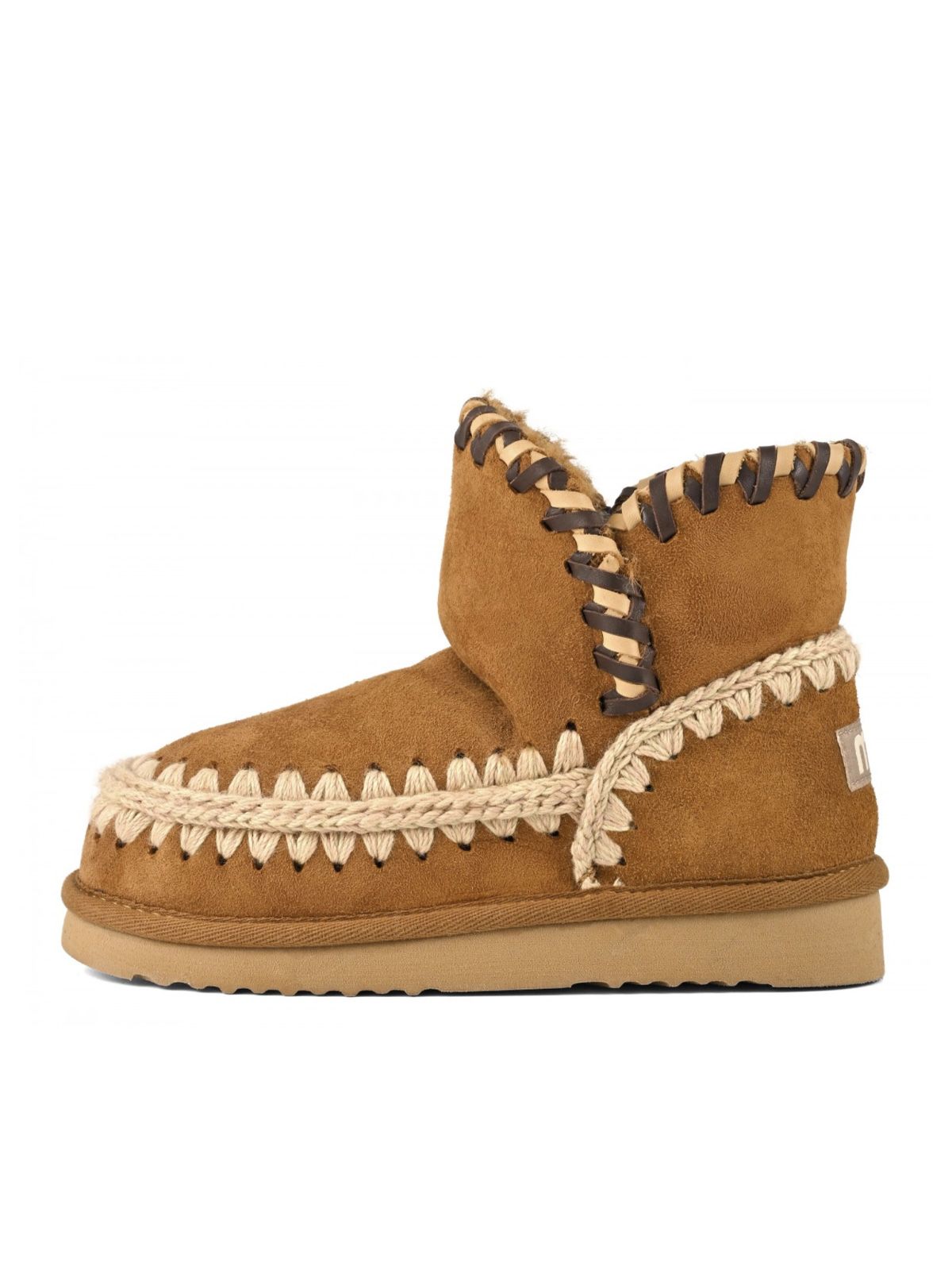 Light brown eskimo 18 leather overstitching boots MOU