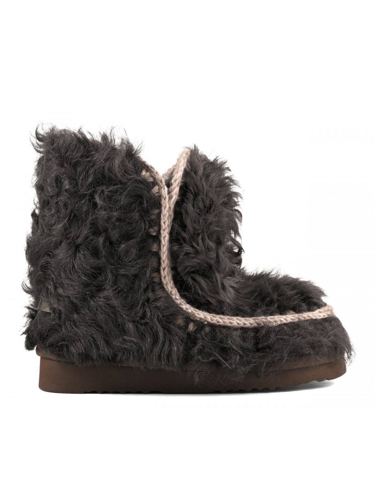 Brown eskimo 18 checkiang fur boots