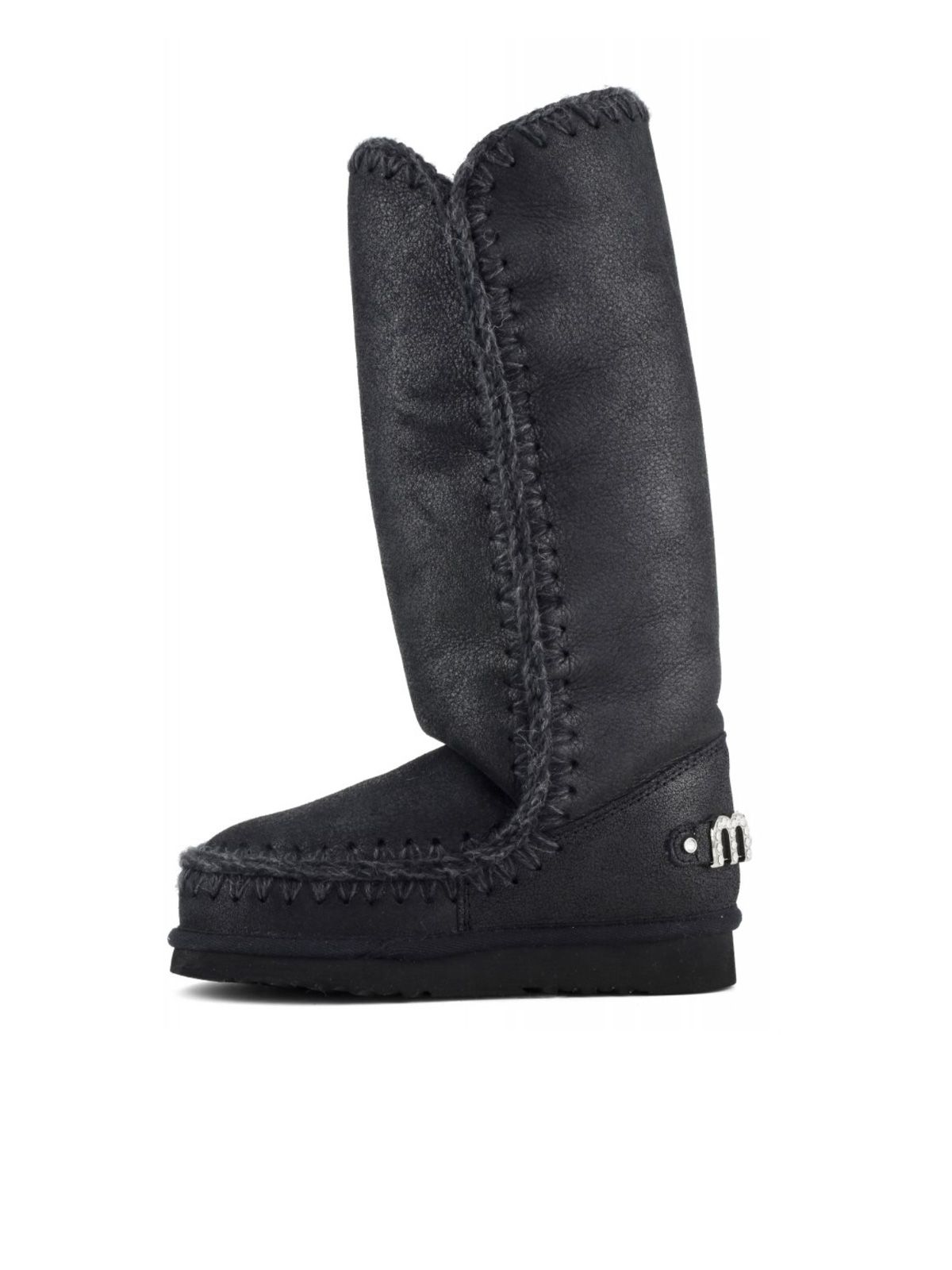 Black eskimo 40 rhinestones logo boots MOU