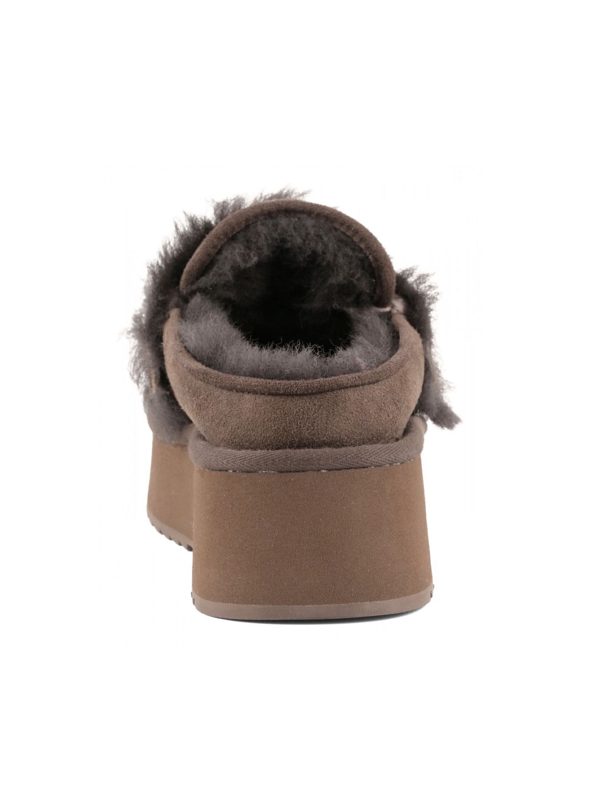 Brown platform clog mules MOU